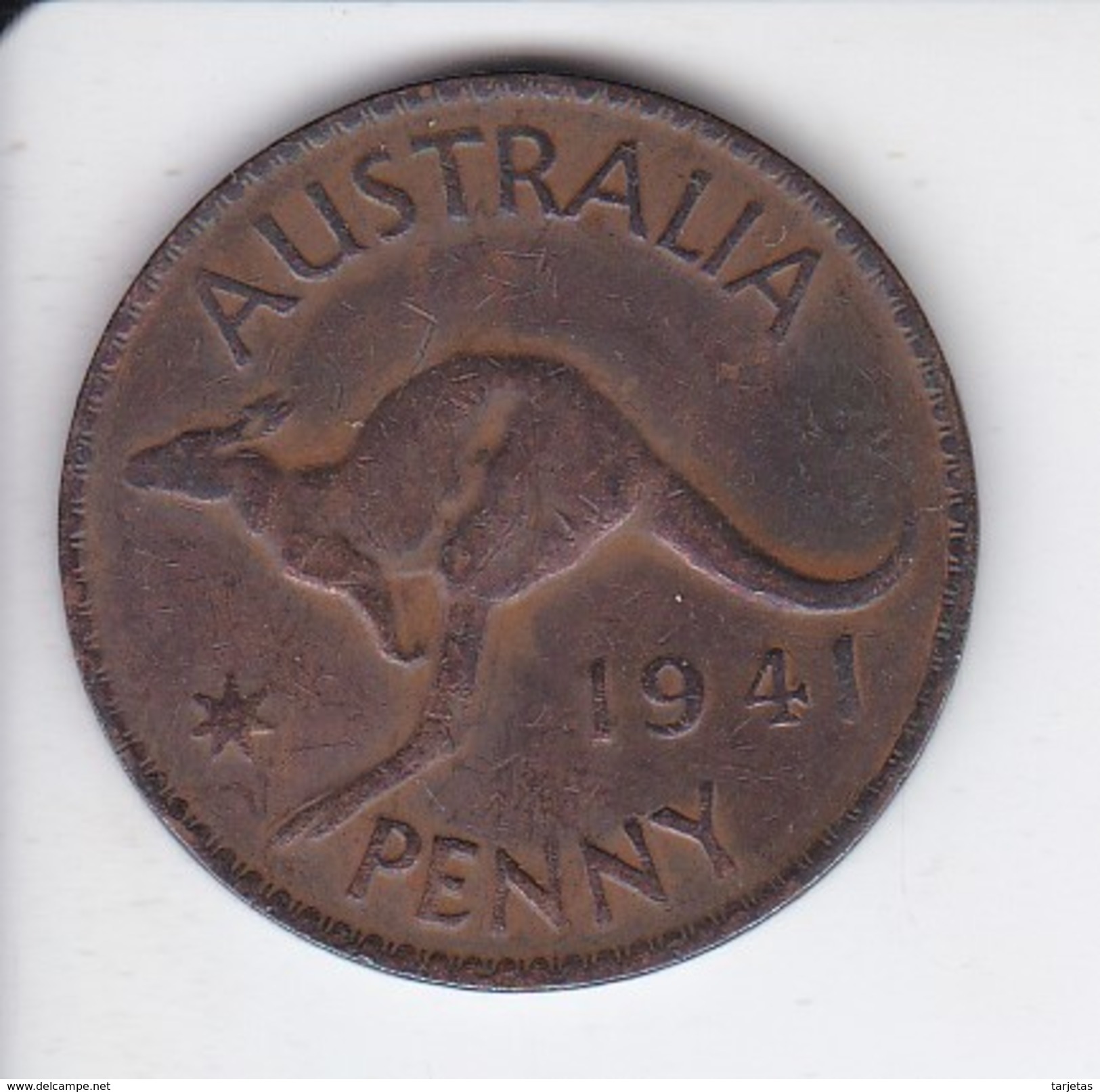 MONEDA DE AUSTRALIA DE 1 PENNY DEL AÑO 1941 CANGURO (KANGAROO) - Penny