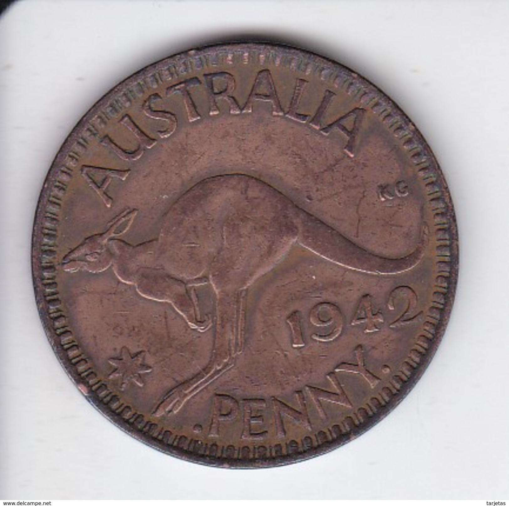 MONEDA DE AUSTRALIA DE 1 PENNY DEL AÑO 1942 CANGURO (KANGAROO) - Penny