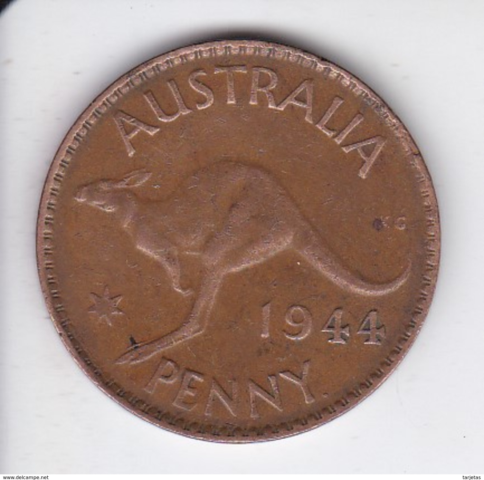 MONEDA DE AUSTRALIA DE 1 PENNY DEL AÑO 1944 CANGURO (KANGAROO) - Penny