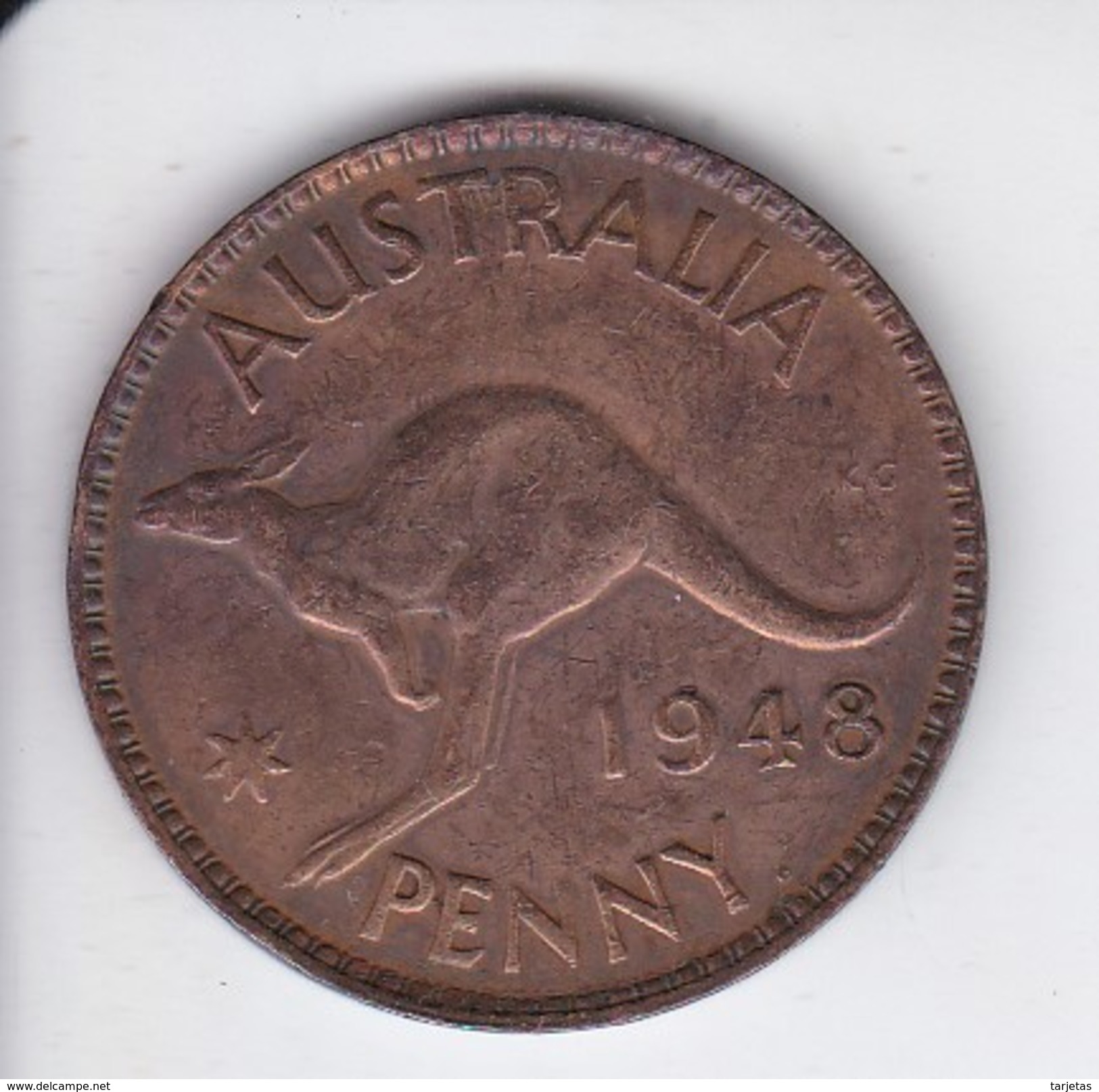 MONEDA DE AUSTRALIA DE 1 PENNY DEL AÑO 1948 CANGURO (KANGAROO) - Penny
