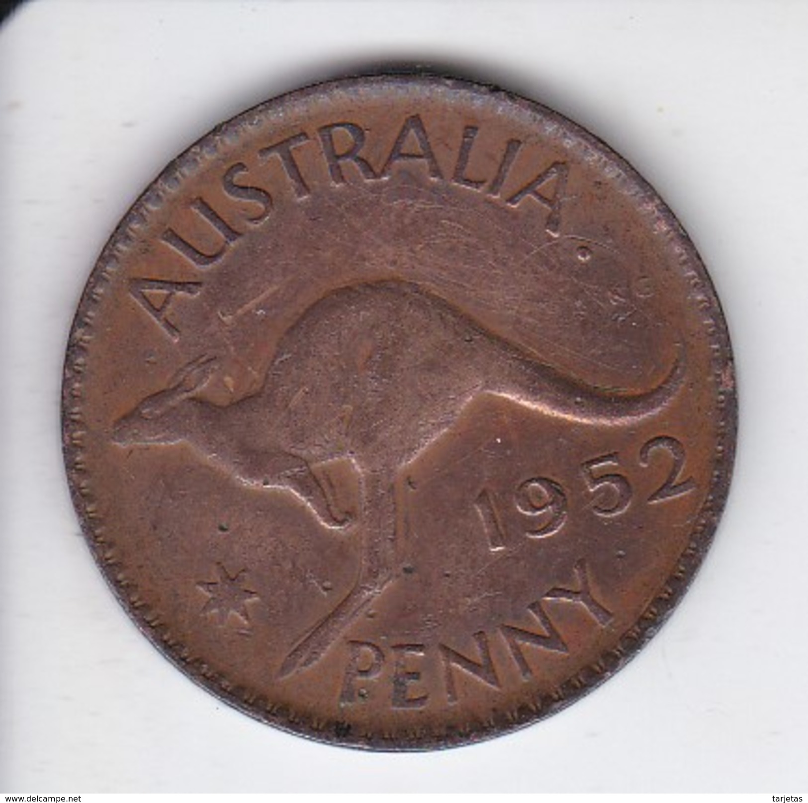 MONEDA DE AUSTRALIA DE 1 PENNY DEL AÑO 1952 CANGURO (KANGAROO) - Penny