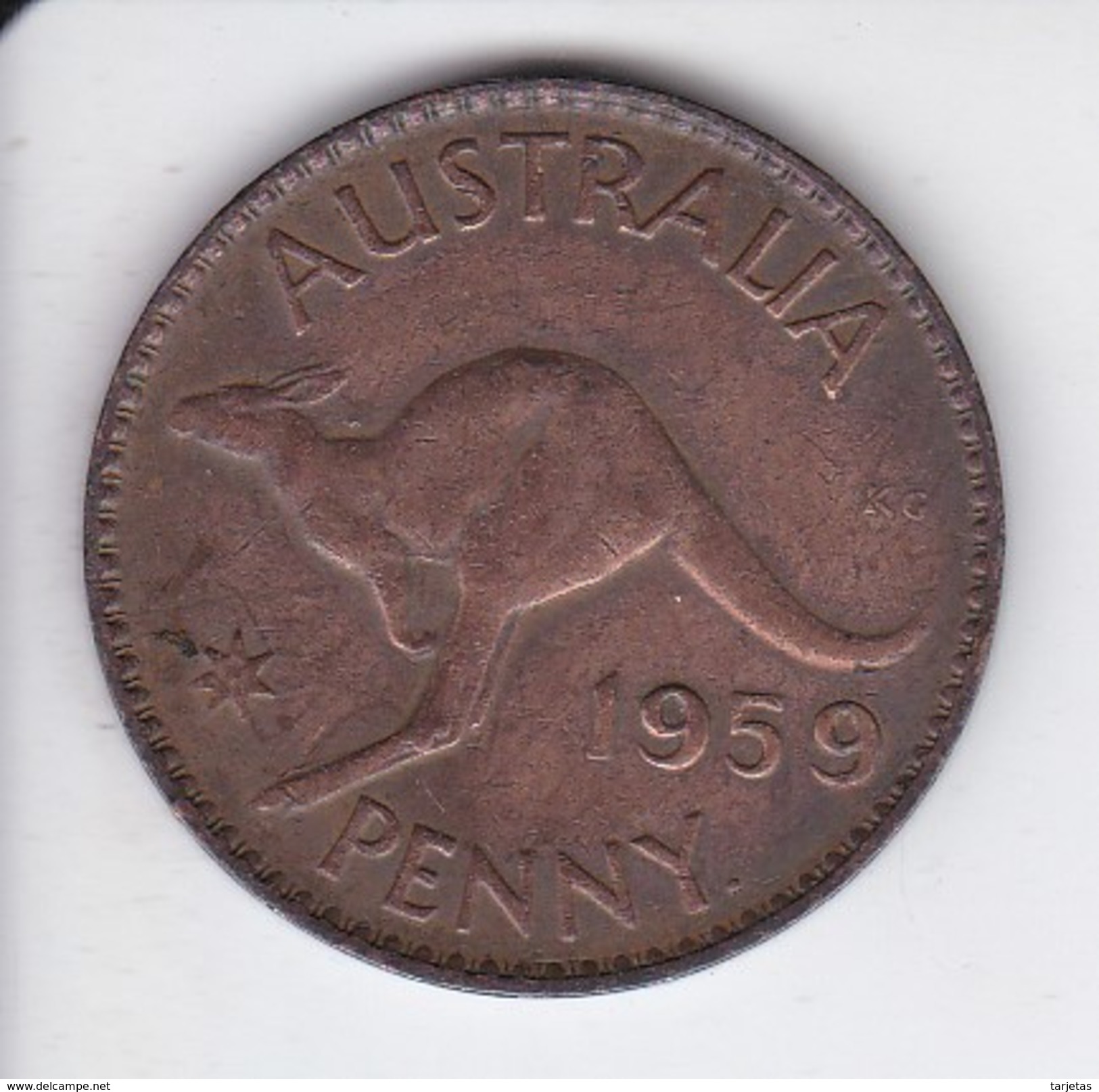 MONEDA DE AUSTRALIA DE 1 PENNY DEL AÑO 1959 CANGURO (KANGAROO) - Penny