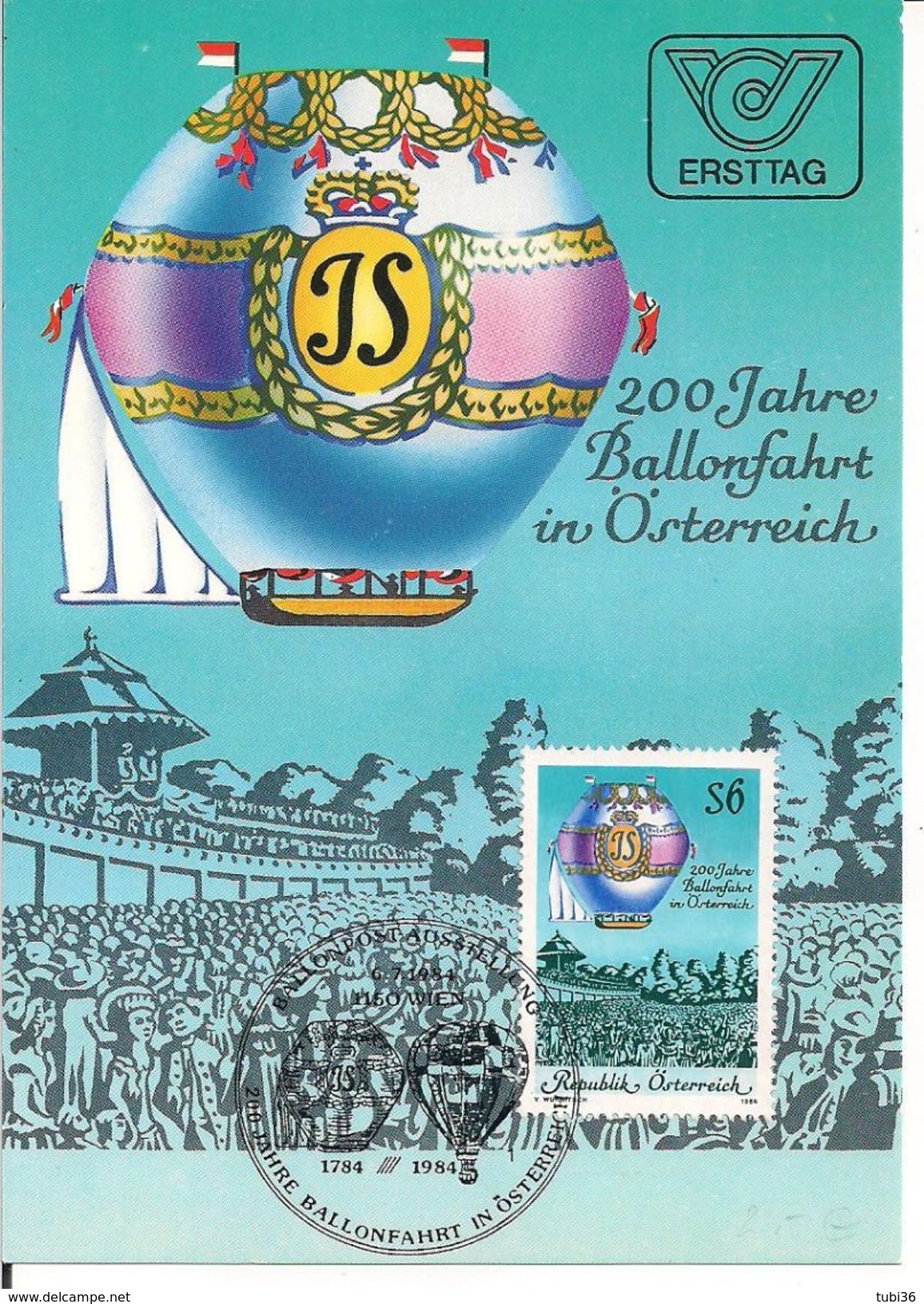 Österreich  - 200 Jahre Ballonfahrt In Österreich 1984 - MaximumKarte - Ballonpost