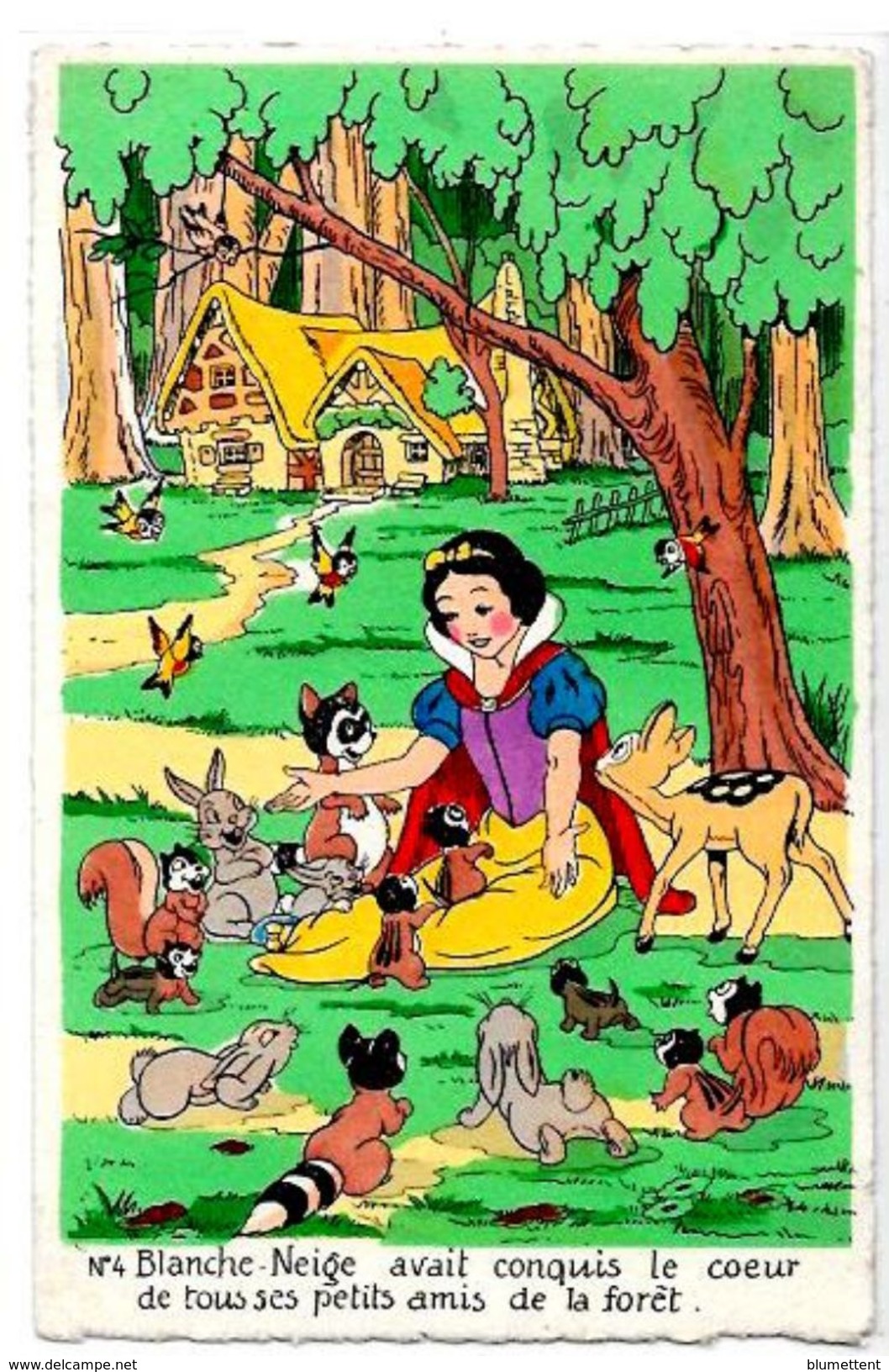 CPSM Walt Disney édition Séphéradiès écrite Blanche Neige Nains Gnomes - Autres & Non Classés