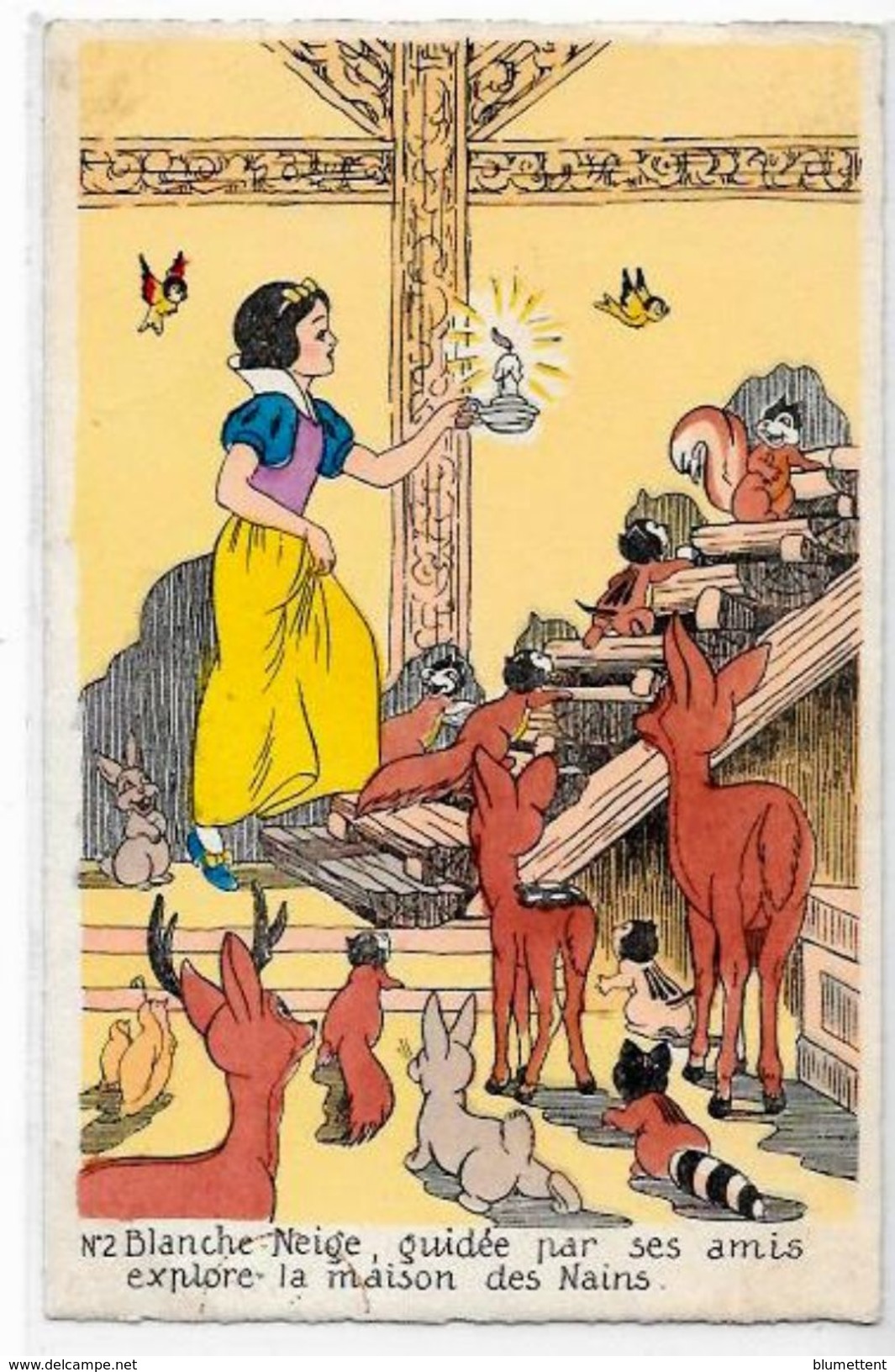 CPSM Walt Disney édition Séphéradiès écrite Blanche Neige Nains Gnomes - Autres & Non Classés