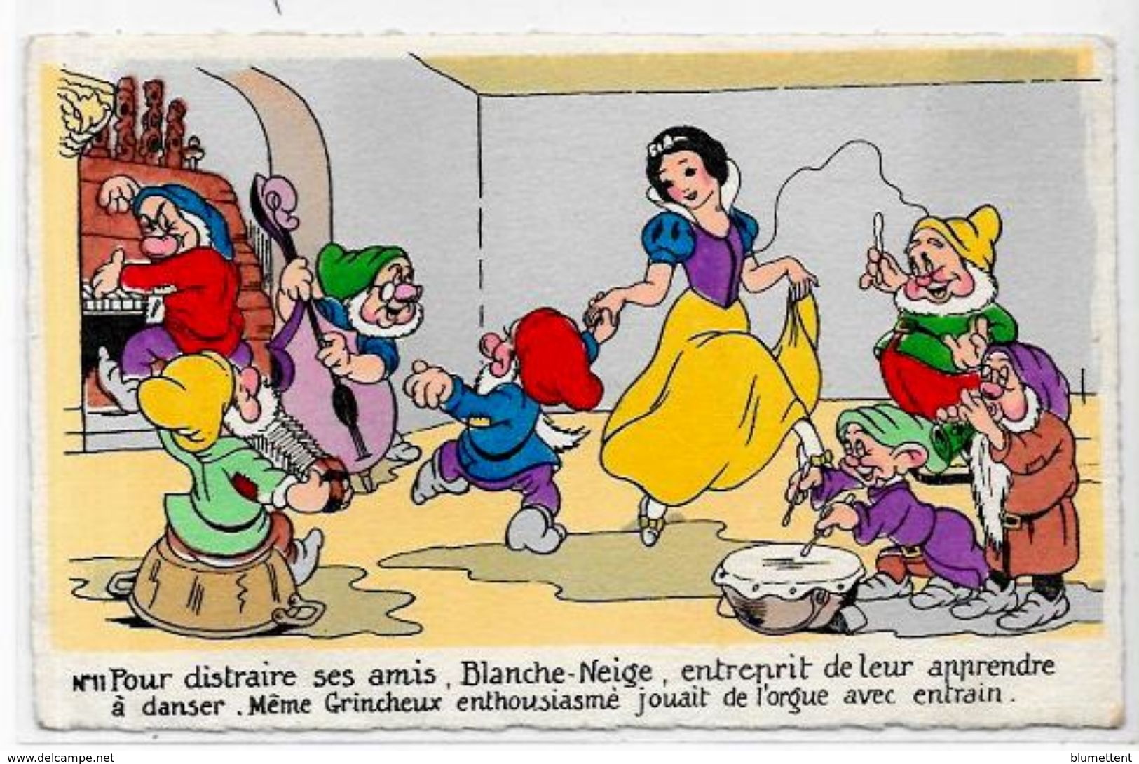 CPSM Walt Disney édition Séphéradiès écrite Blanche Neige Nains Gnomes - Autres & Non Classés