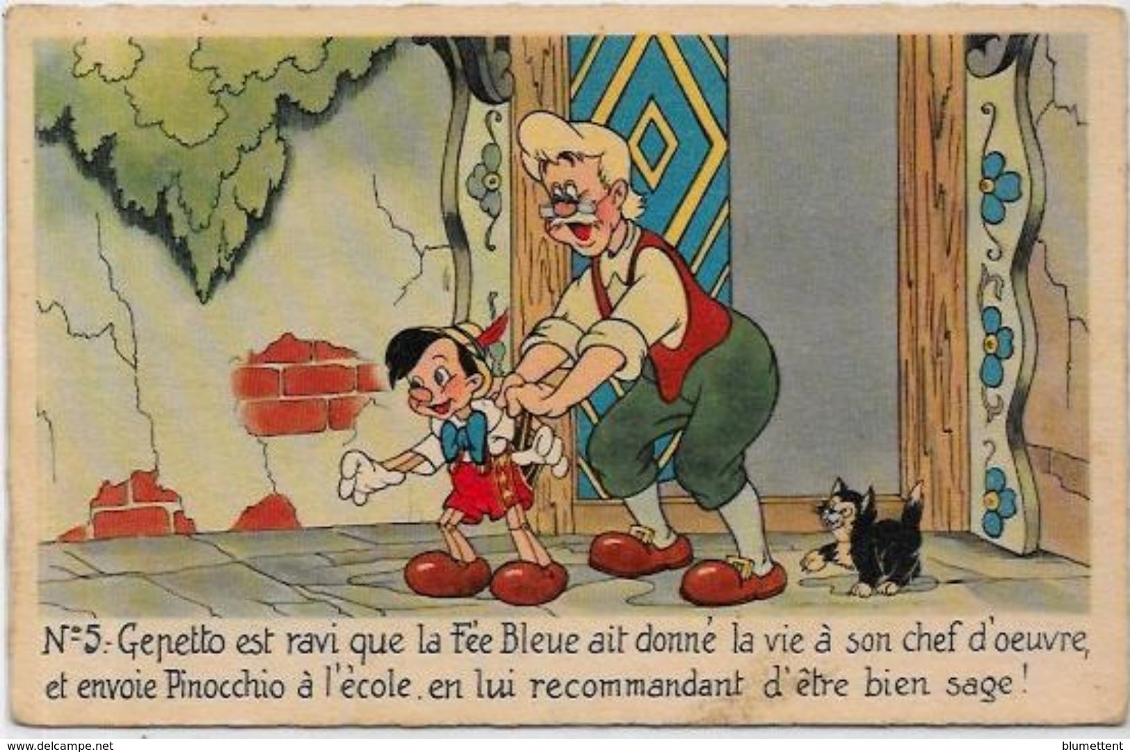 CPSM Walt Disney édition Séphéradiès Non Circulé Pinocchio Chat - Autres & Non Classés