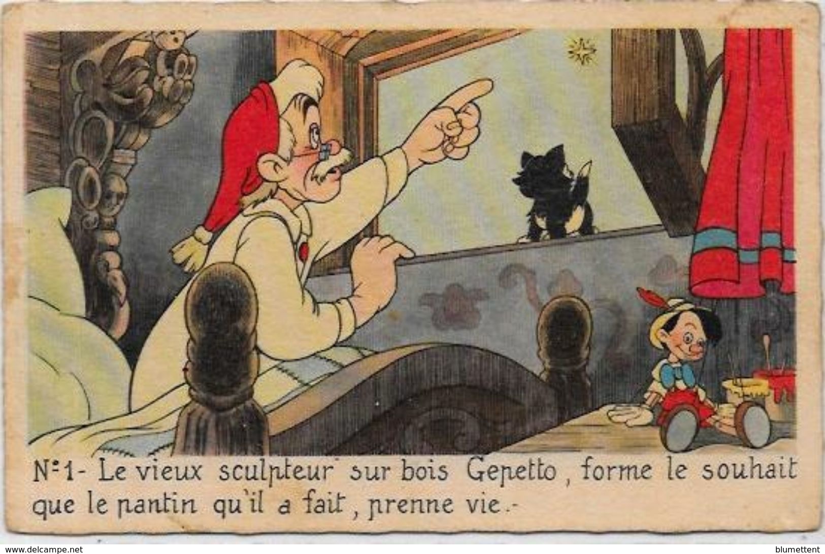 CPSM Walt Disney édition Séphéradiès Non Circulé Pinocchio Chat - Autres & Non Classés