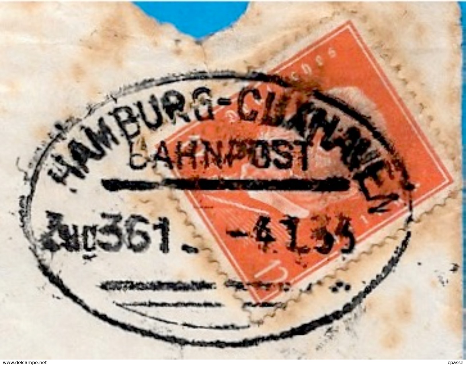 Lettre Allemagne 1933 Cachet HAMBURG-CUXHAVEN Ambulant BAHNPOST - Briefe U. Dokumente