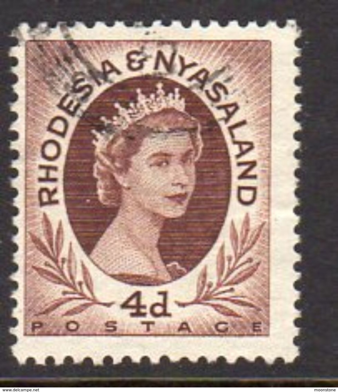 Rhodesia & Nyasaland 1954 4d Definitive, Used, SG 5 (BA) - Rhodésie & Nyasaland (1954-1963)