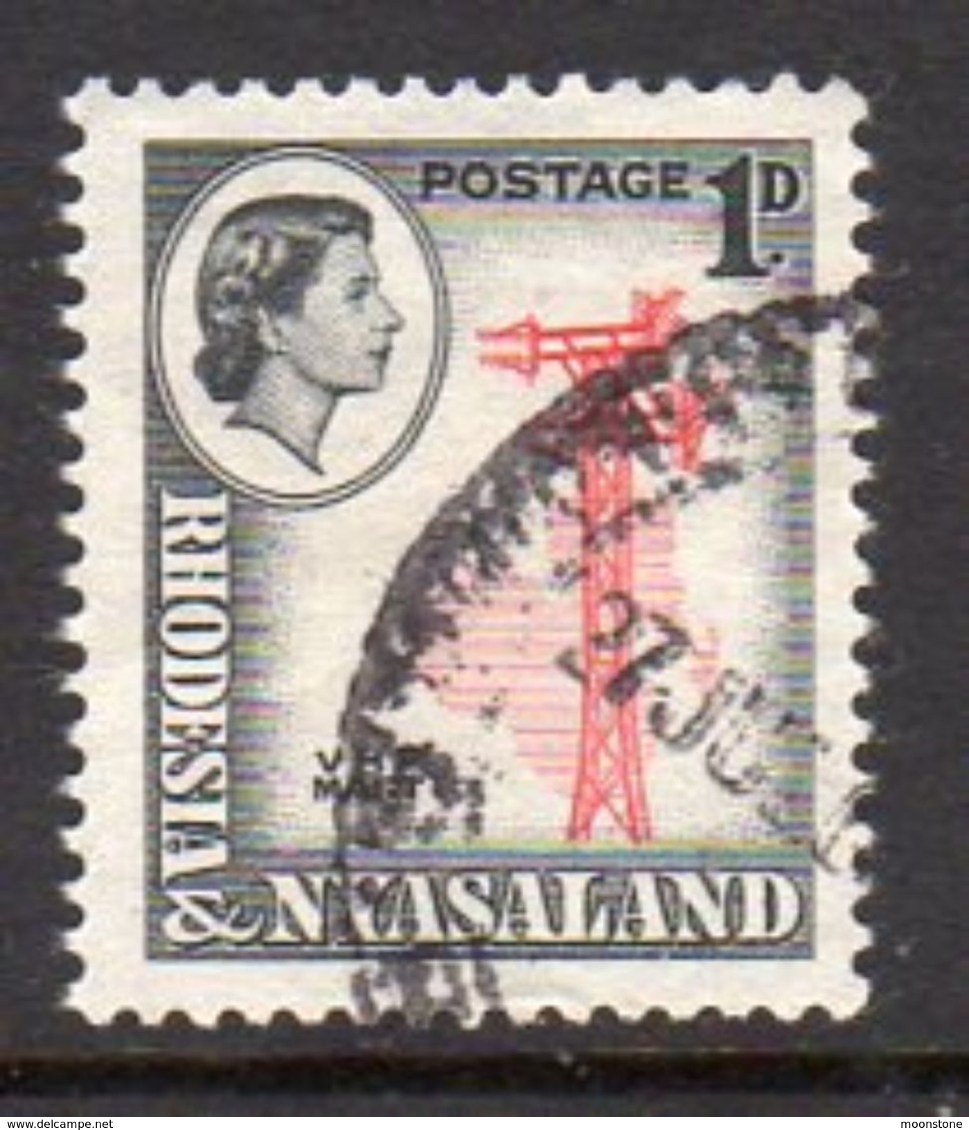 Rhodesia & Nyasaland 1959 1d VHF Radio Mast Definitive, Used, SG 19 (BA) - Rhodesië & Nyasaland (1954-1963)