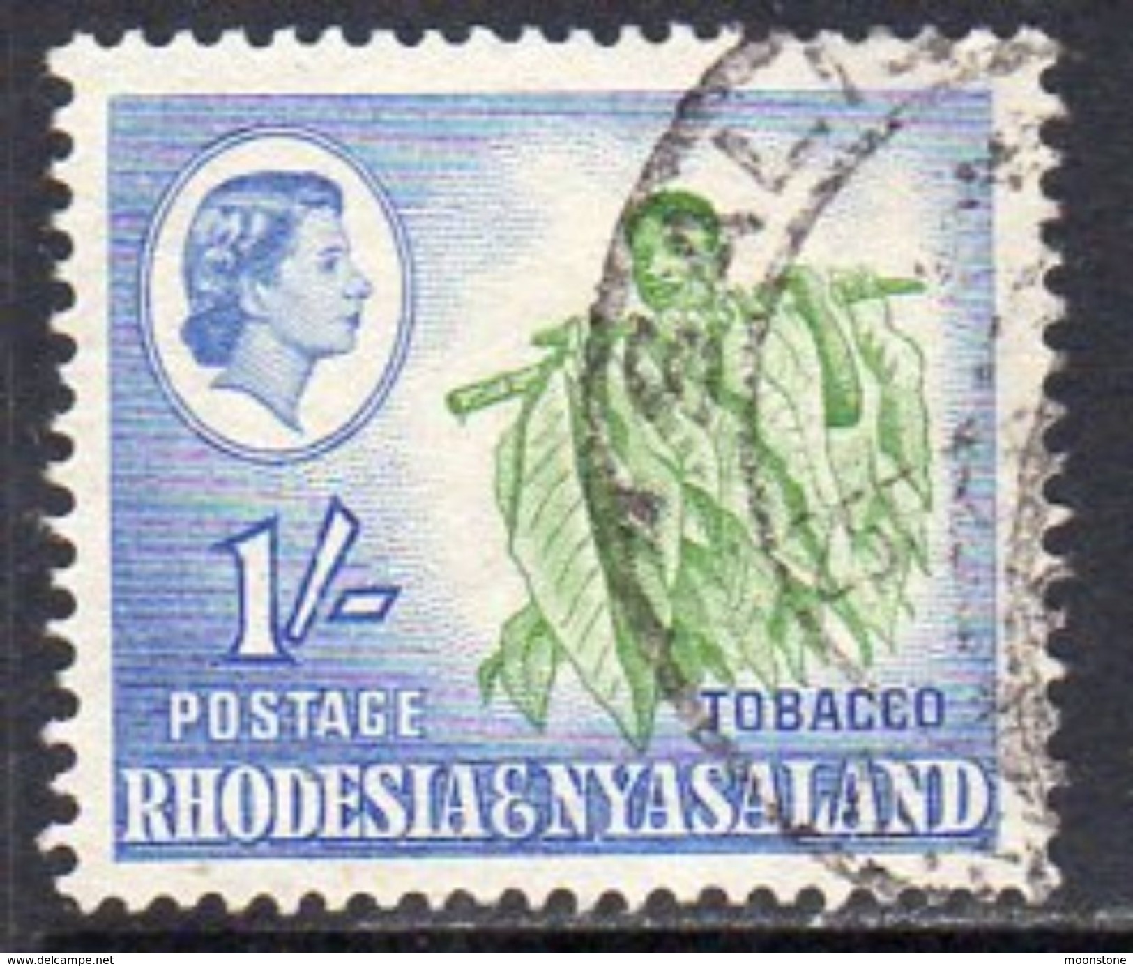 Rhodesia & Nyasaland 1959 1/- Tobacco, Used, SG 25 (BA) - Rhodesië & Nyasaland (1954-1963)