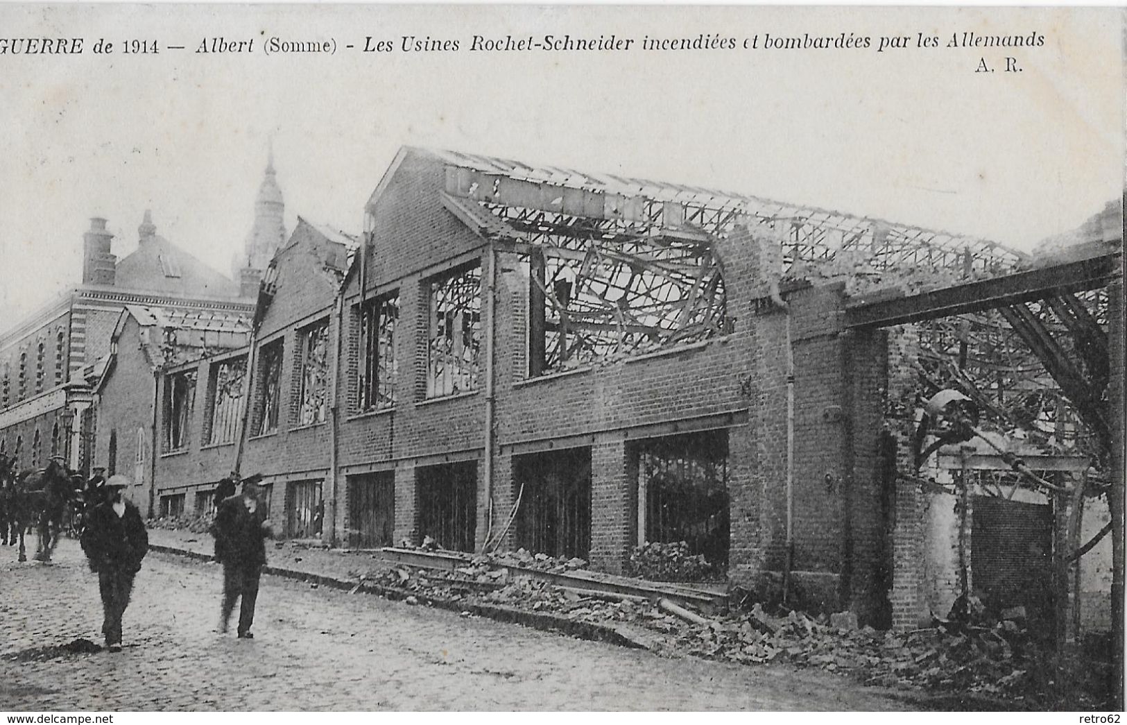 ALBERT (SOMME) &rarr; Guerre De 1914 Les U'sines Rochet-Schneider Incendiées Et Bombardées Par Les Allmands - Albert