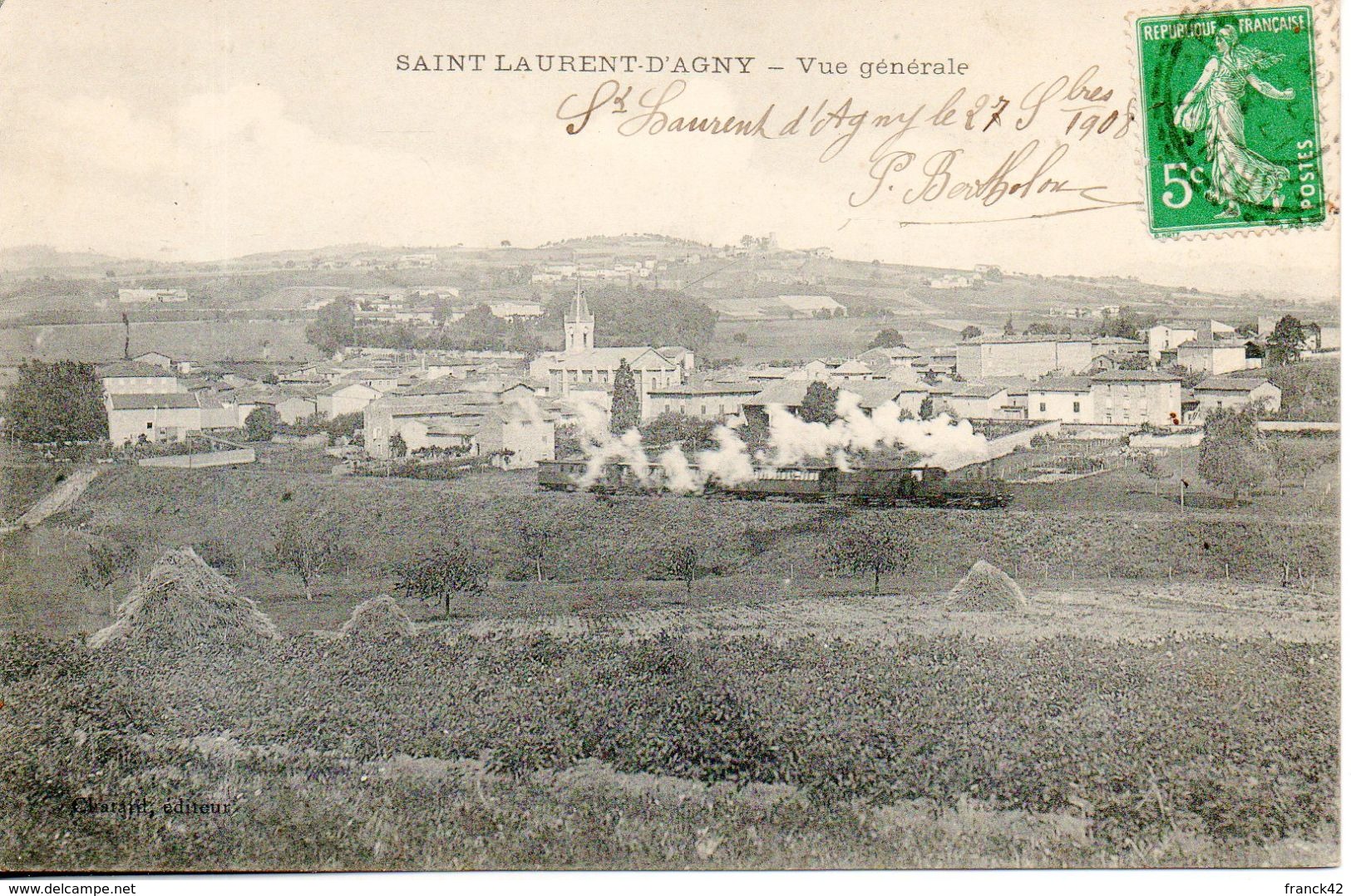 69. Saint Laurent D'agny. Vue Générale. Passage Du Train - Autres & Non Classés