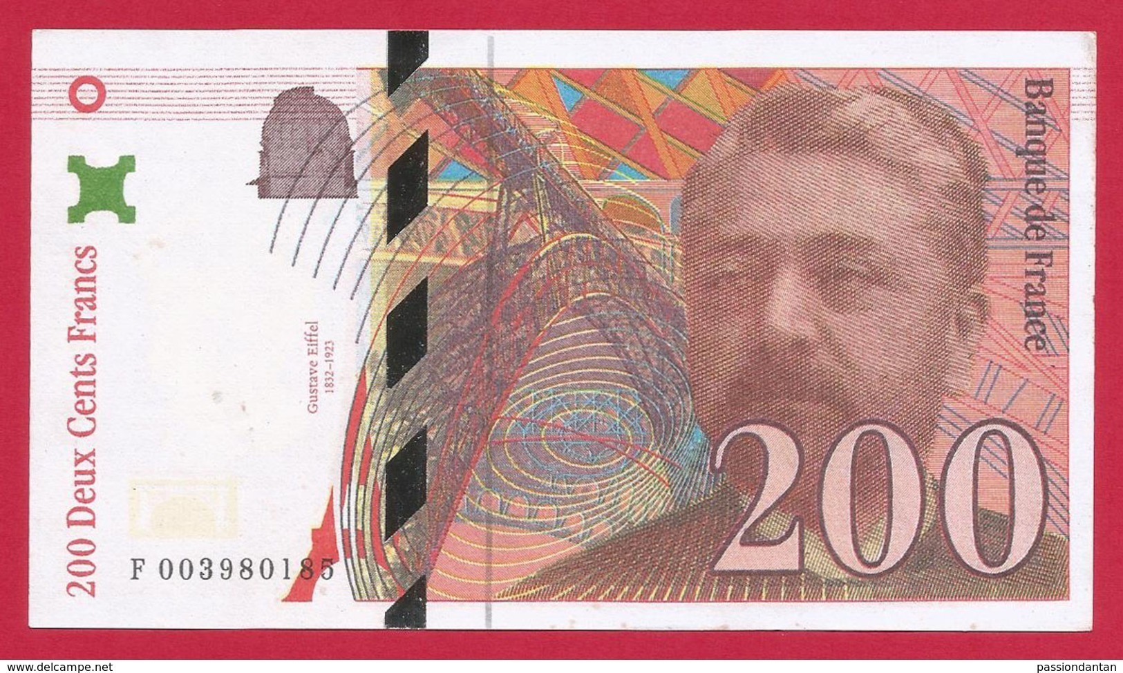 Billet Factice De La Banque De France - Coupure De 200 Francs - Type Gustave Eiffel - Autres & Non Classés