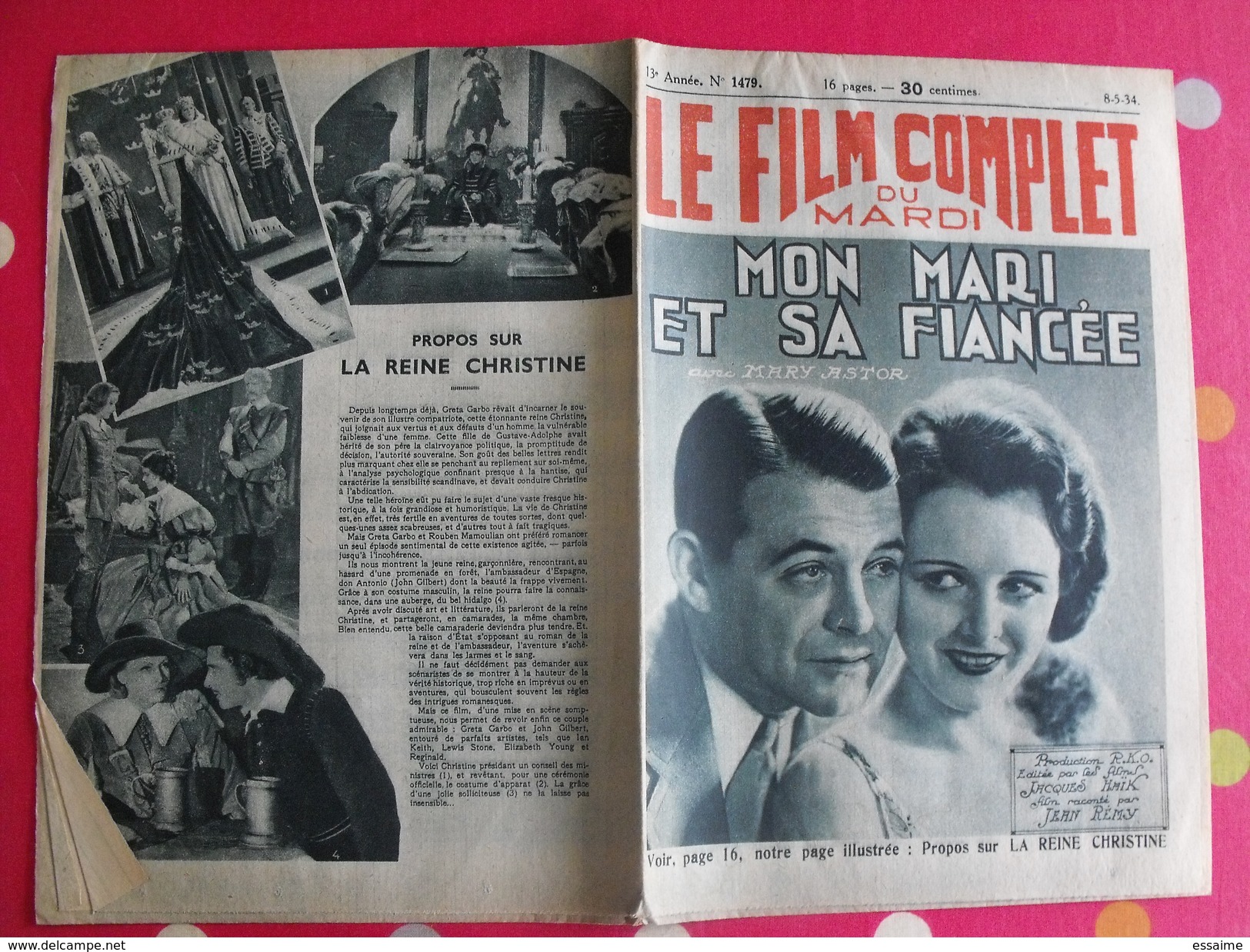 10 Revues "le Film Complet" 1934. Douglas Fairbanks Nancy Carroll Jean Murat Liane Haid Florelle Harry Baur Mary Astor - Cinéma/Télévision