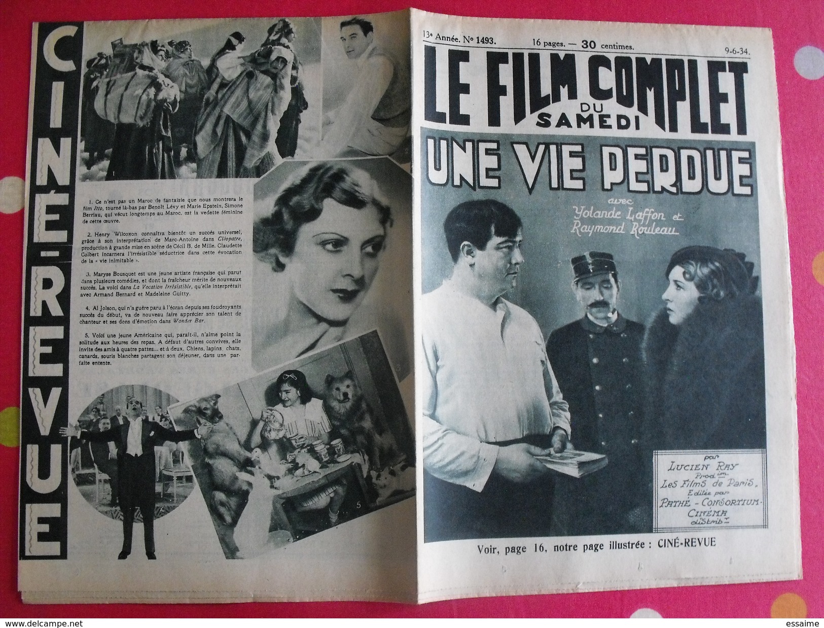 8 Revues "le Film Complet" 1934. Marie Bell Georges Carpentier Arlette Marchal Spinelly Raimu Hepburn Gloria Swanson - Cinéma/Télévision
