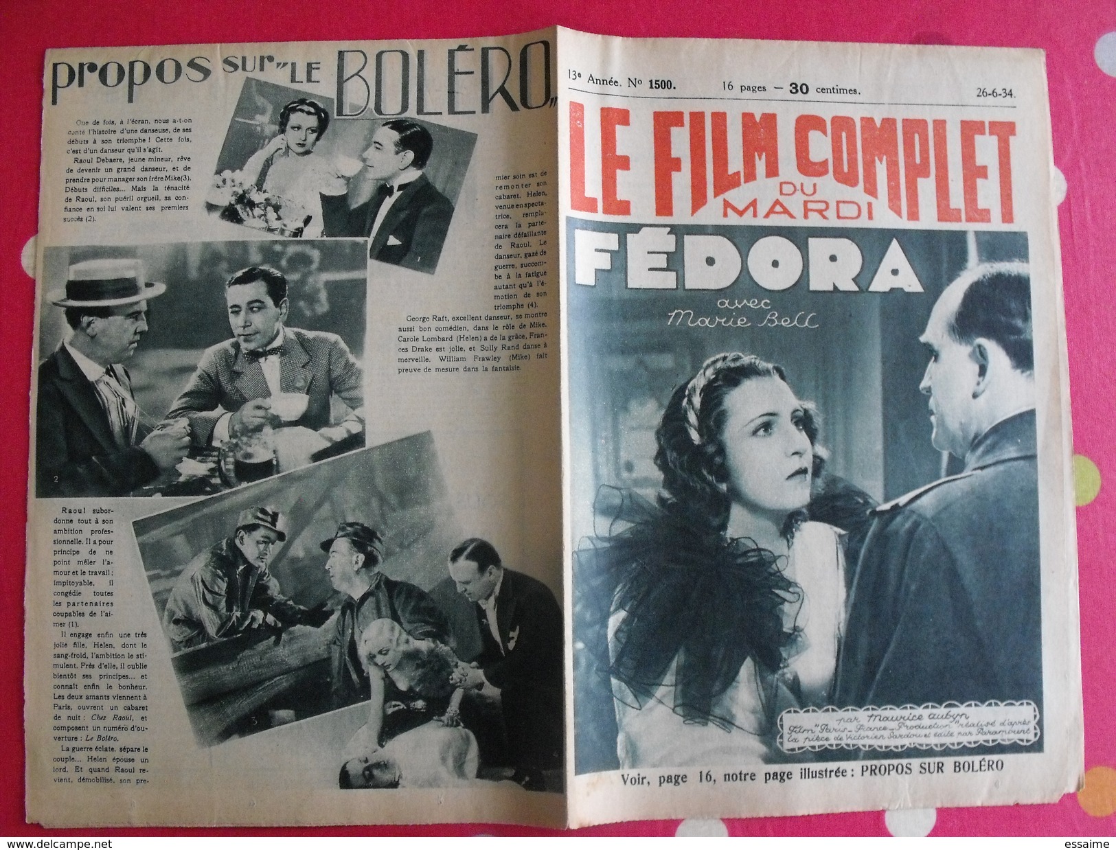 8 revues "le film complet" 1934. marie bell georges carpentier arlette marchal spinelly raimu hepburn gloria swanson