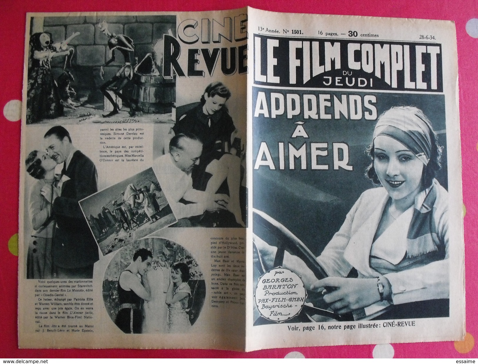 8 revues "le film complet" 1934. marie bell georges carpentier arlette marchal spinelly raimu hepburn gloria swanson