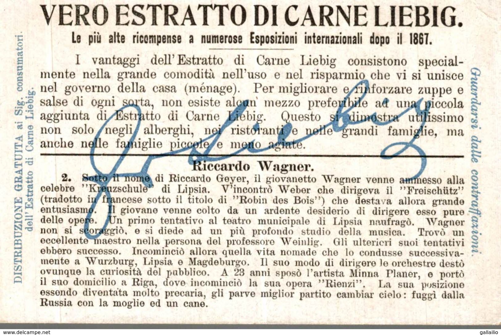 CHROMO LIEBIG RICCARDO WAGNER RICHARD WAGNER - Liebig