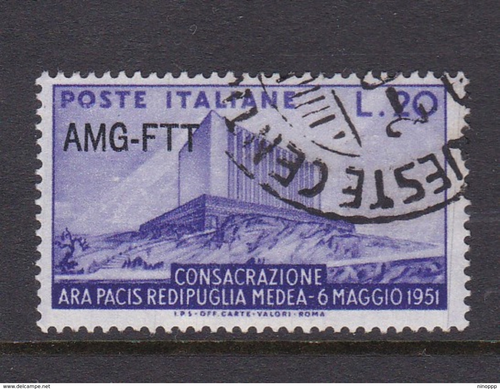 Trieste Allied Military Government S 111 1951 Consecration Of Hall Of Peace, Rome, Used - Used