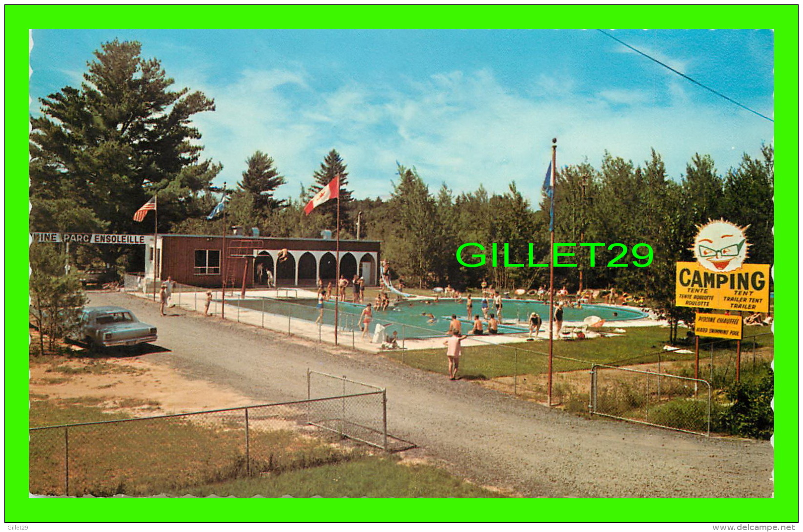 RAWDON, QUÉBEC - CAMPING PARC ENSOLEILLE INC - PISCINE CHAUFFÉE - CIRCULÉE EN 1987 - UNIC - - Autres & Non Classés