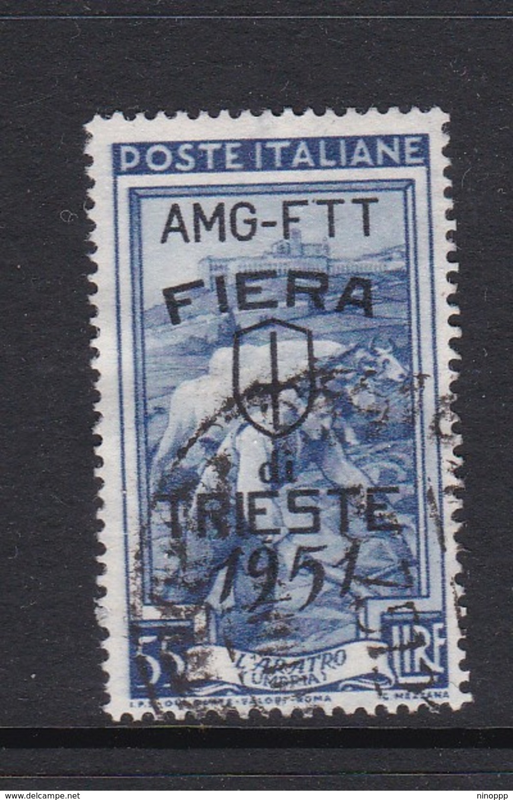 Trieste Allied Military Government S 123 1951 3rd Trieste Fair, 55 Lira Blue Used - Used