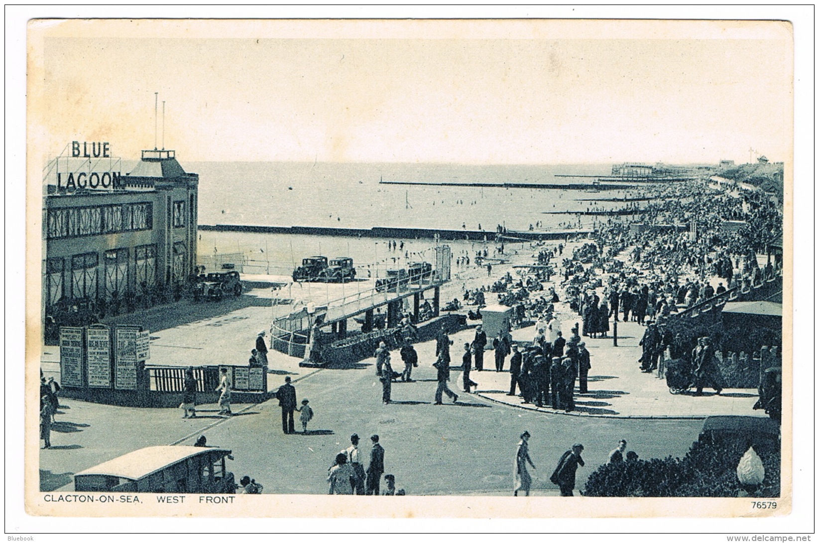 RB 1165 - Early Postcard - Cars At Blue Lagoon Clacton-on-Sea Essex - Clacton On Sea