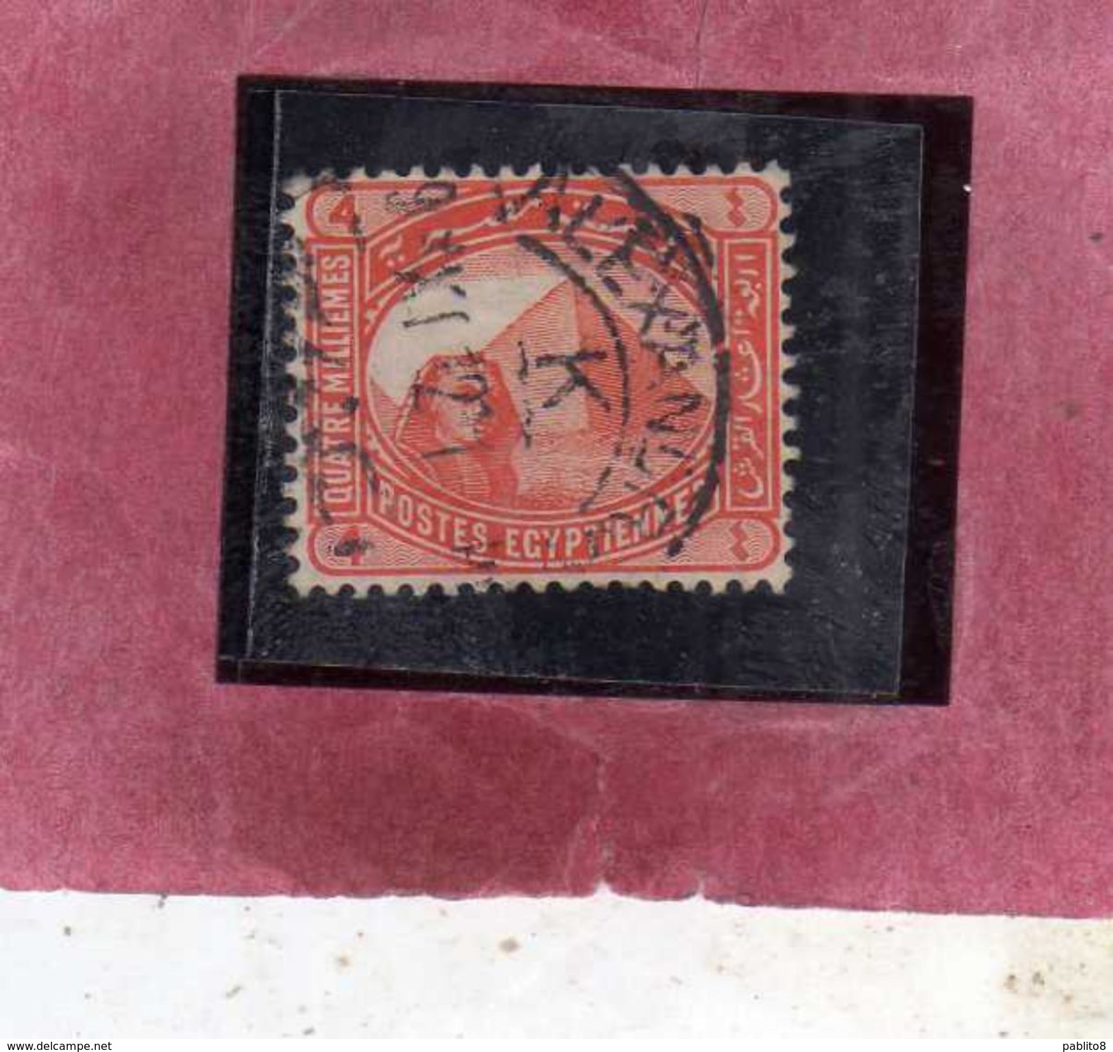 EGYPT EGITTO 1888 1906 Sphinx And Pyramid SFINGE E PIRAMIDE 4m BROWN RED 1906 USATO USED OBLITERE' - 1866-1914 Khedivato Di Egitto