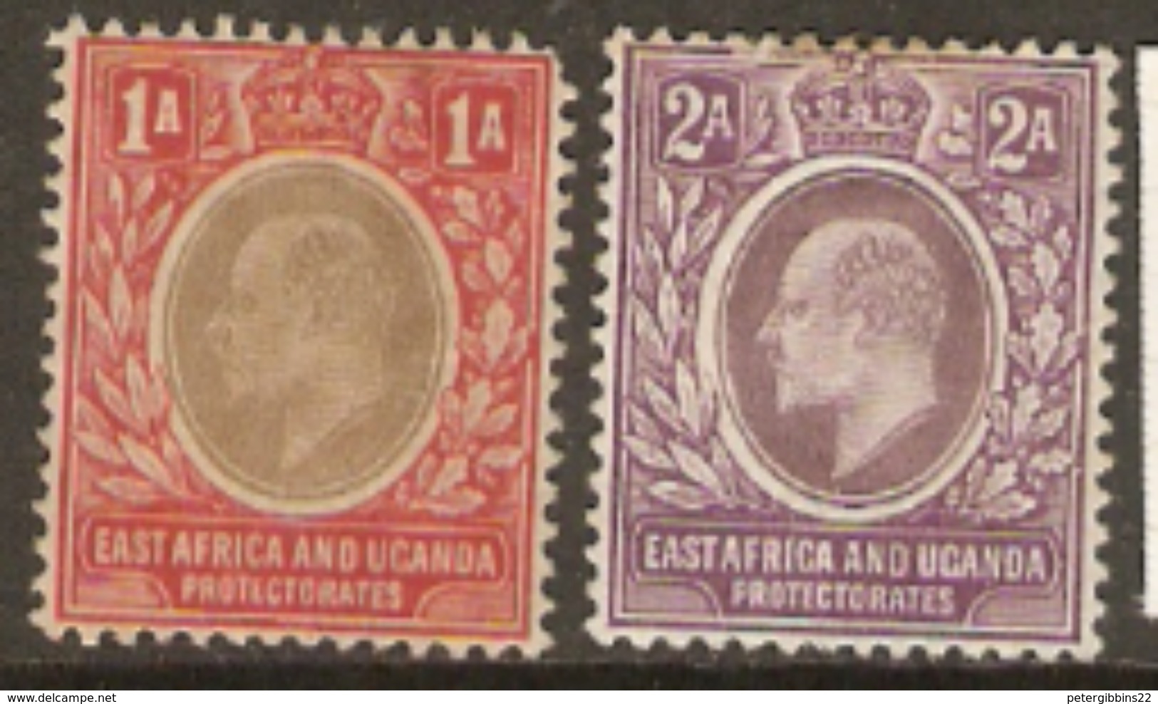 K.U.T. East Africa And Uganda 1904 SG 18-19 1a, 2a,  Mounted Mint - Protettorati De Africa Orientale E Uganda