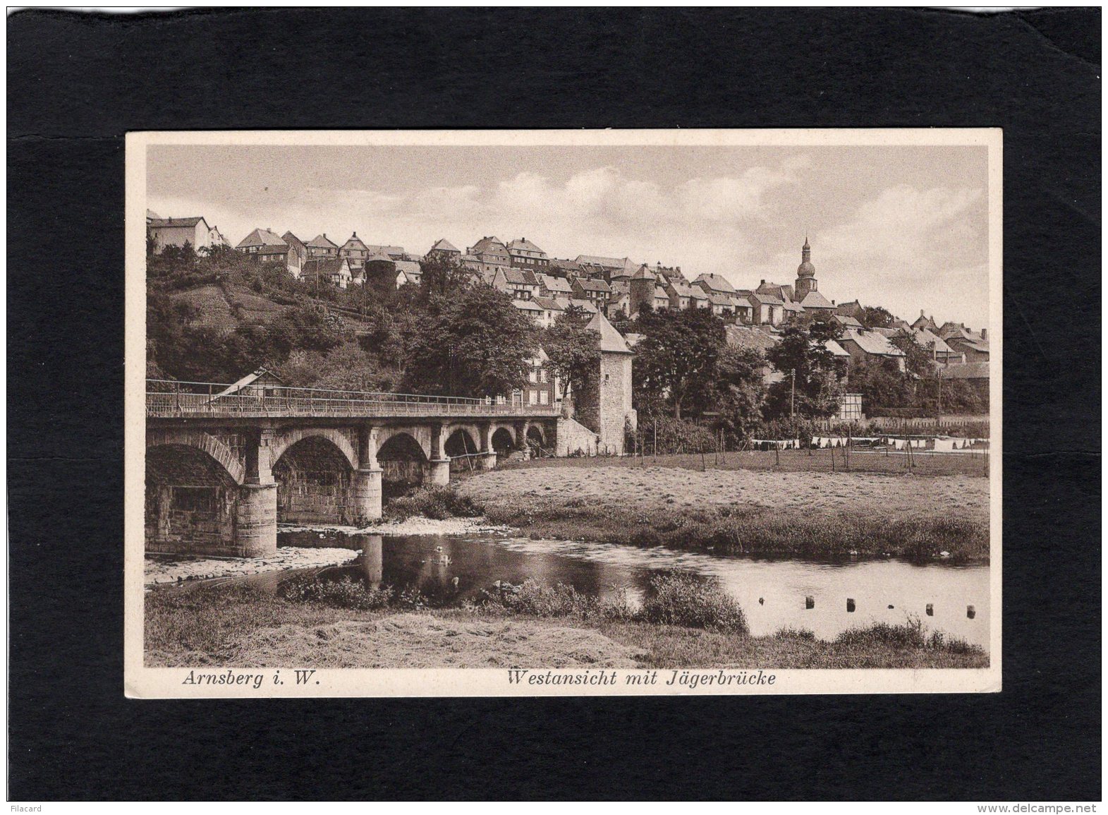 71605     Germania,    Arnsberg I.  W.,  Westansicht Mit  Jagerbrucke,  NV - Arnsberg