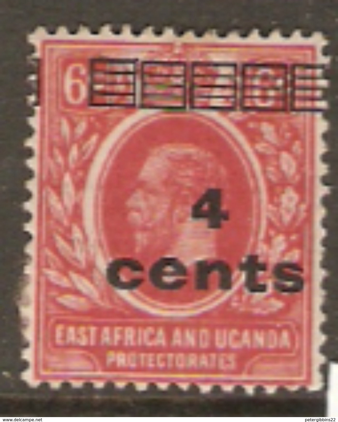 K.U.T. East Africa And Uganda 1919 SG 64 4cents Overprint  Mounted Mint - Protettorati De Africa Orientale E Uganda