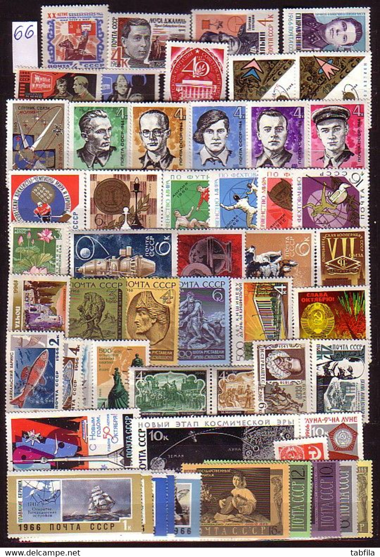 RUSSIA - 1966 - Anne Incomplet** MNH - 58 Sur 144 + 2 Bl - Annate Complete