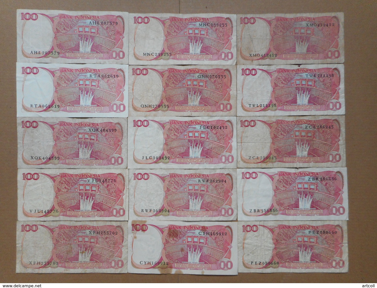 Indonesia 100 Rupiah 1984 (Lot Of 15 Banknotes) - Indonesien