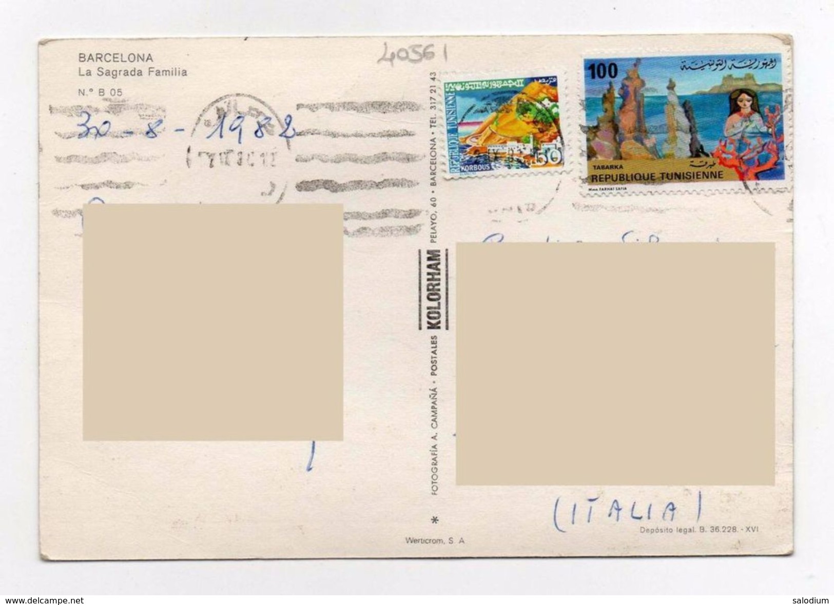BARCELONA - Sagrada Familia - Republique Tunisienne - Tunisia - Storia Postale - Tunisia (1956-...)