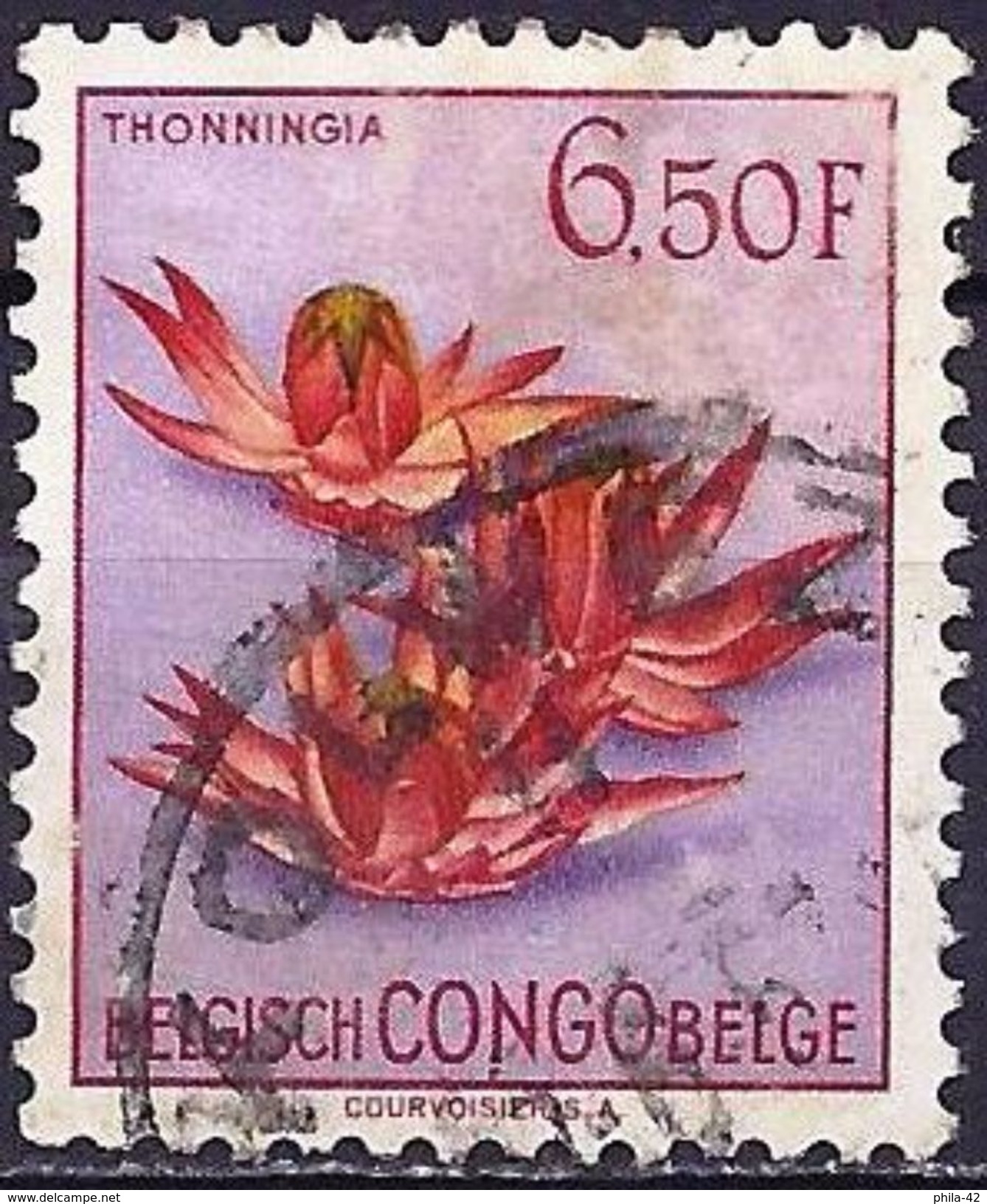 Belgian Congo 1952 - Flowers  ( Mi 310 - YT 317 ) - Oblitérés