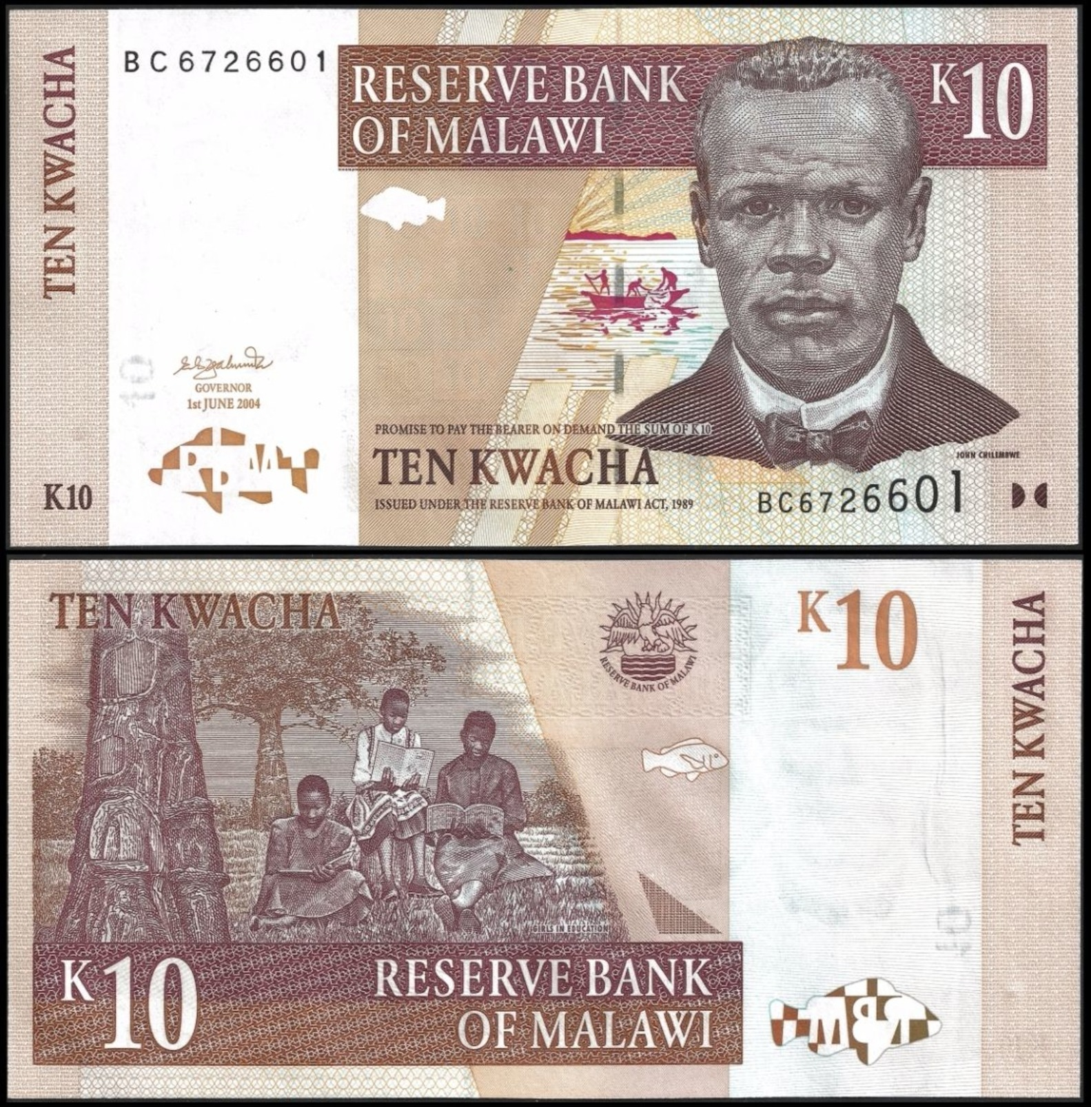 Malawi 10 KWACHA 2004 P 51a UNC - Malawi