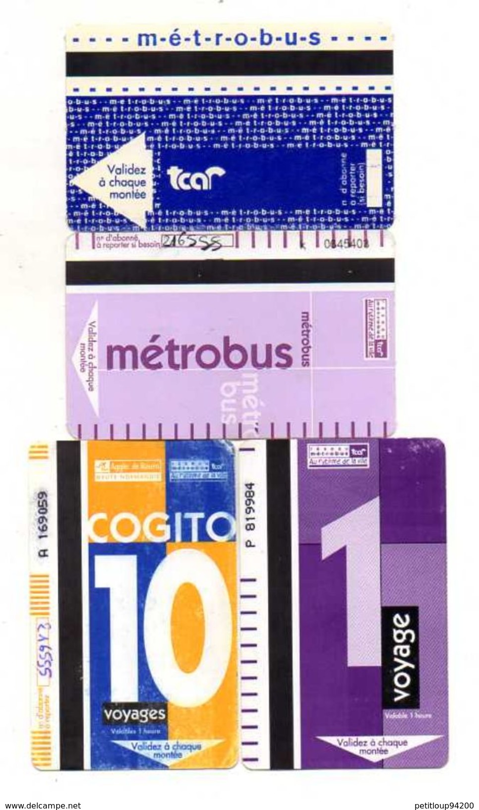 4 TICKETS TRANSPORT *METROBUS *BUS Rouen Tcar - Europa