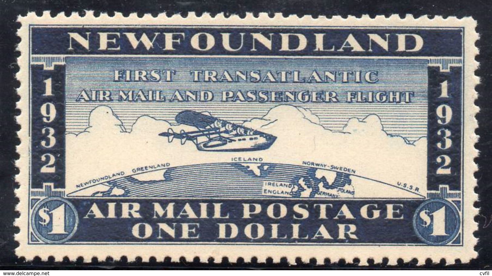 NEWFOUNDLAND 1932. The Wayzata Air Mail Postage Of One Dollar, Mint NH - Fin De Catalogue (Back Of Book)