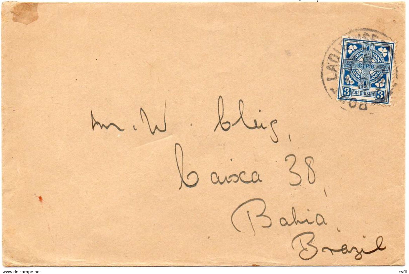 IRELAND 1932. Cover From Port Laoise To Bahia, Brazil - Lettres & Documents