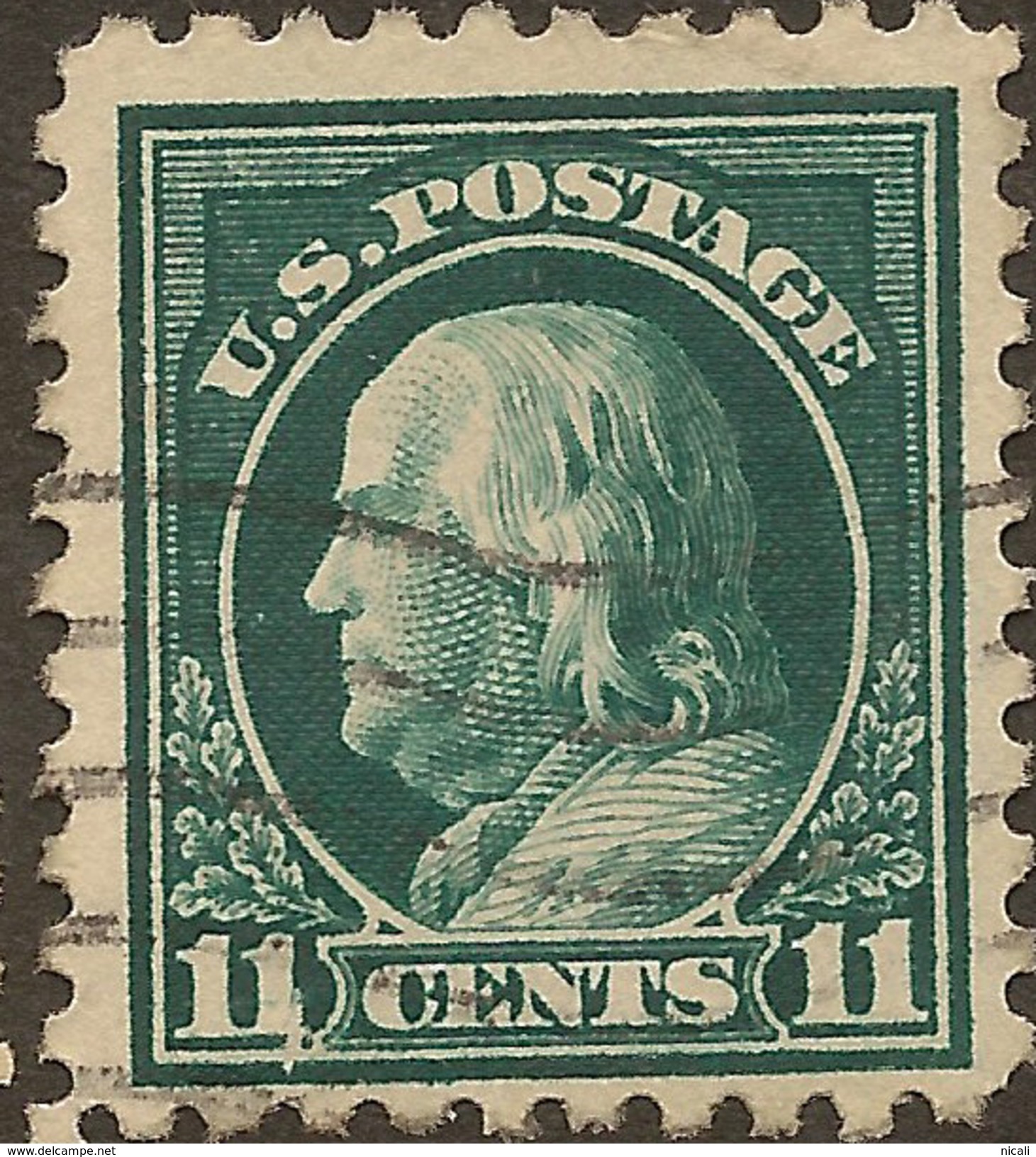 USA 1914 11c Franklin P10 SG 442a U #AAS34 - Oblitérés