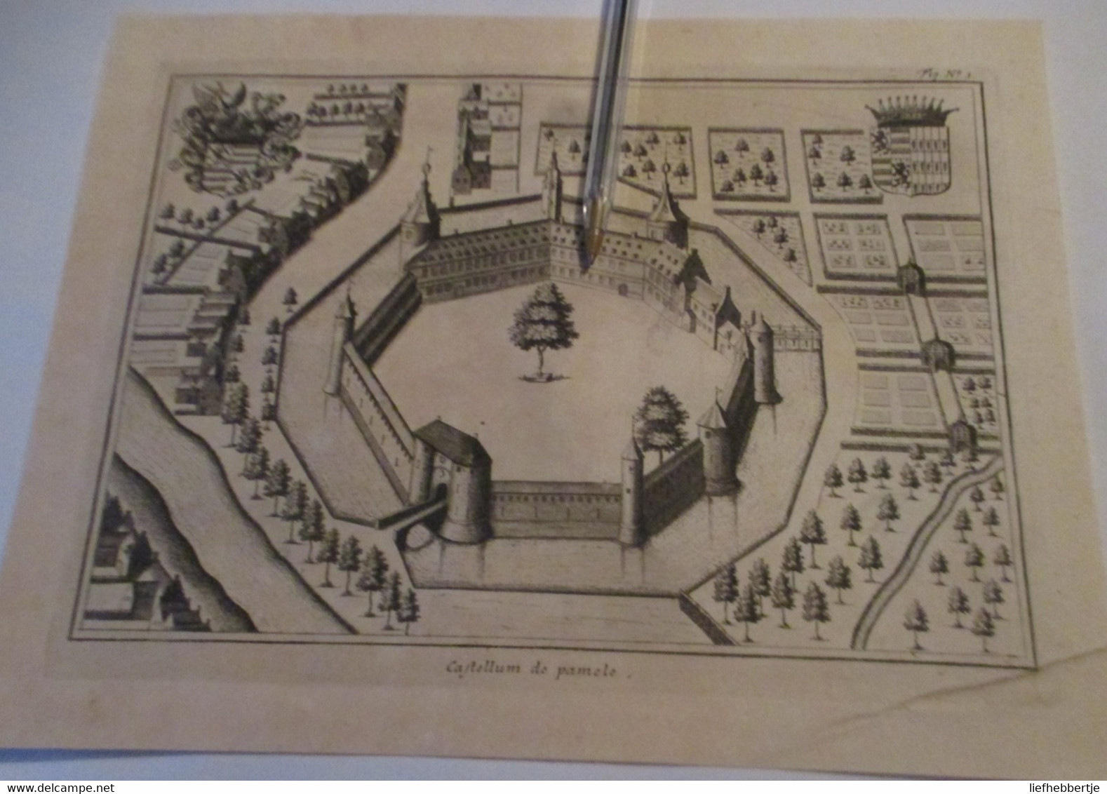 Pamele Bij Oudenaarde : Oude Kaart Sanderus - 1735 - Cartes Topographiques