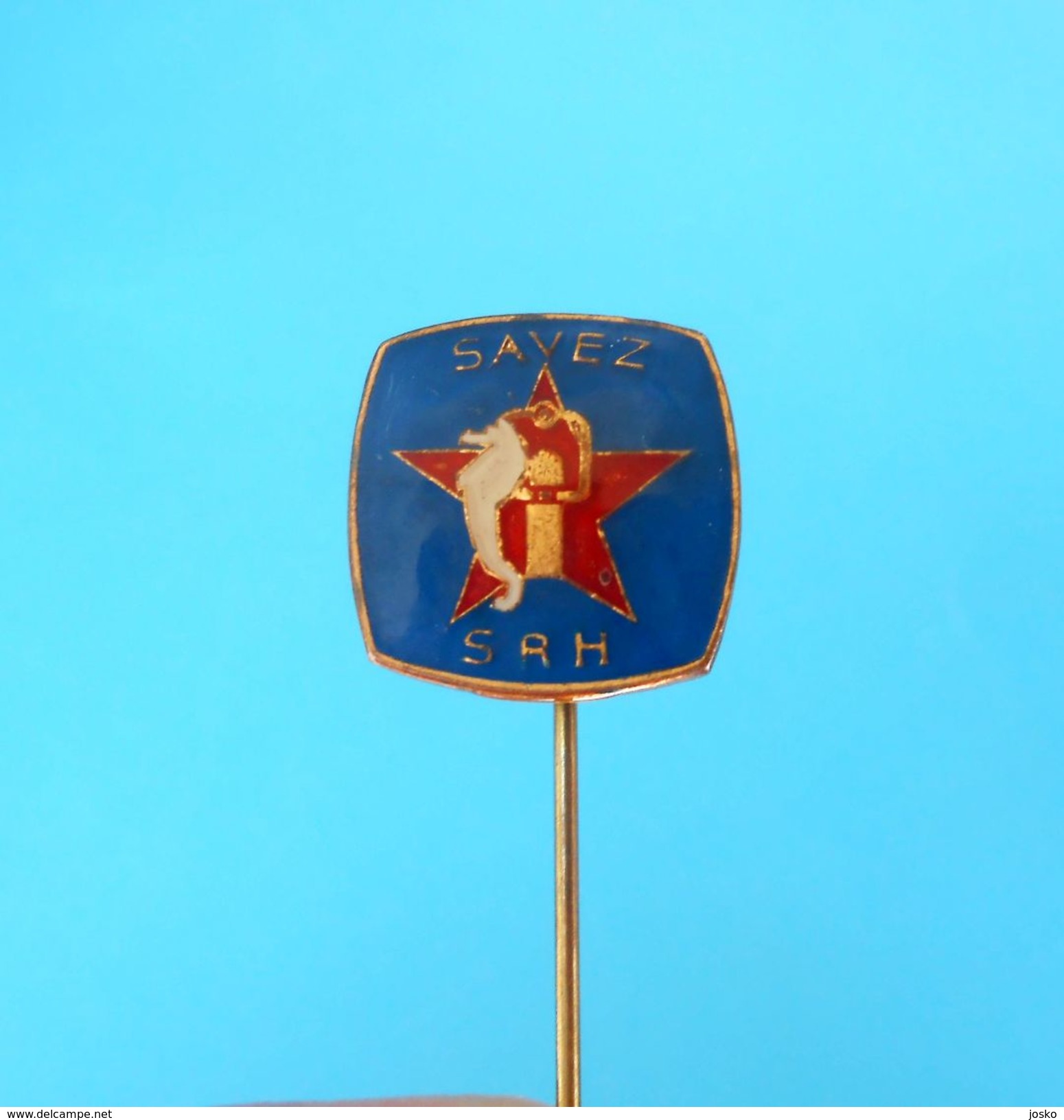 CROATIAN DIVING FEDERATION - Old Pin Badge Scuba Dive Diver Plongee Tauchen Immersione Seahorse Hippocampus Sea Horse - Duiken