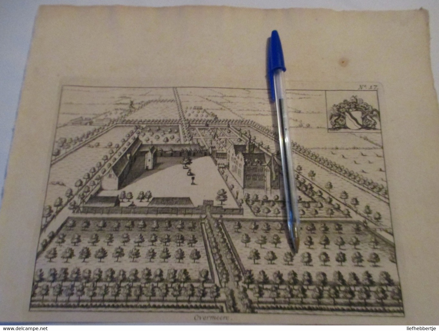 Overmere Bij Berlare : Oude Kaart Sanderus - 1735 - Cartes Topographiques