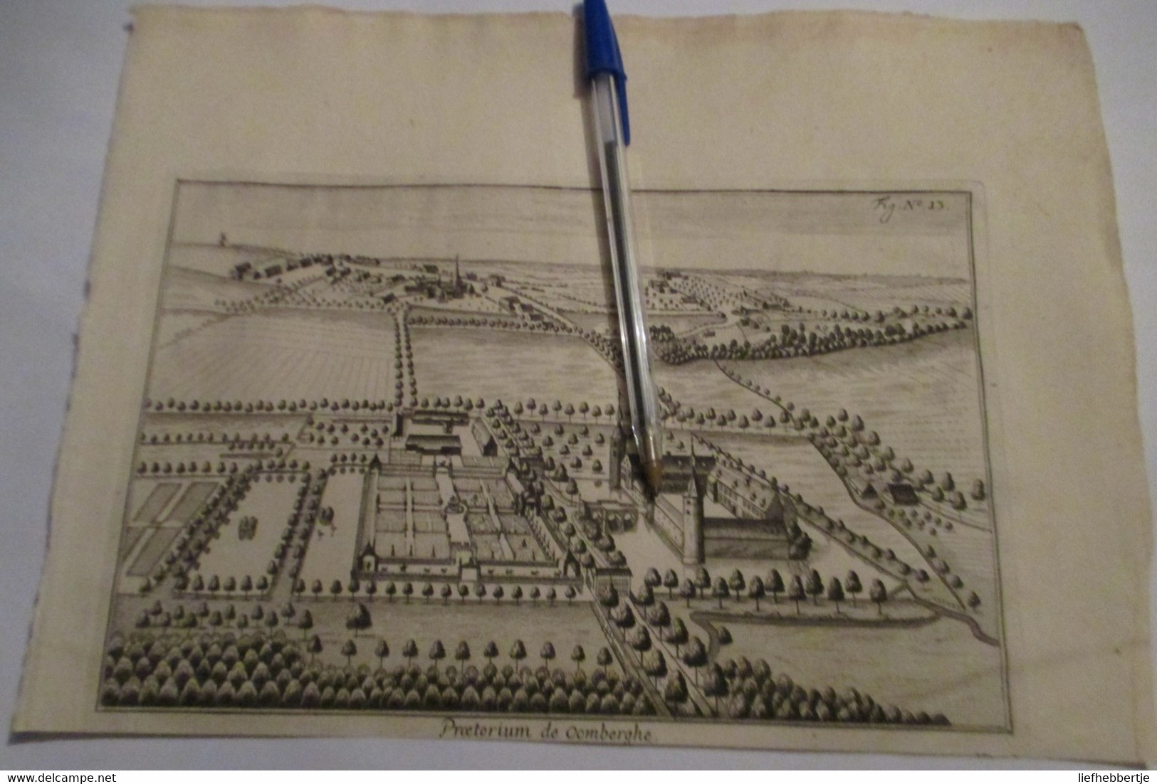 Oombergen Bij Zottegem : Oude Kaart Sanderus - 1735 - Cartes Topographiques