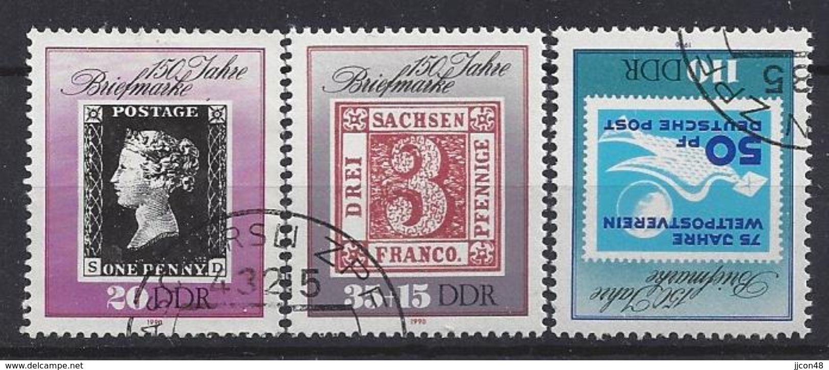 Germany (DDR) 1990 150 Jahre Briefmarken (o) Mi.3329-3331 - Used Stamps