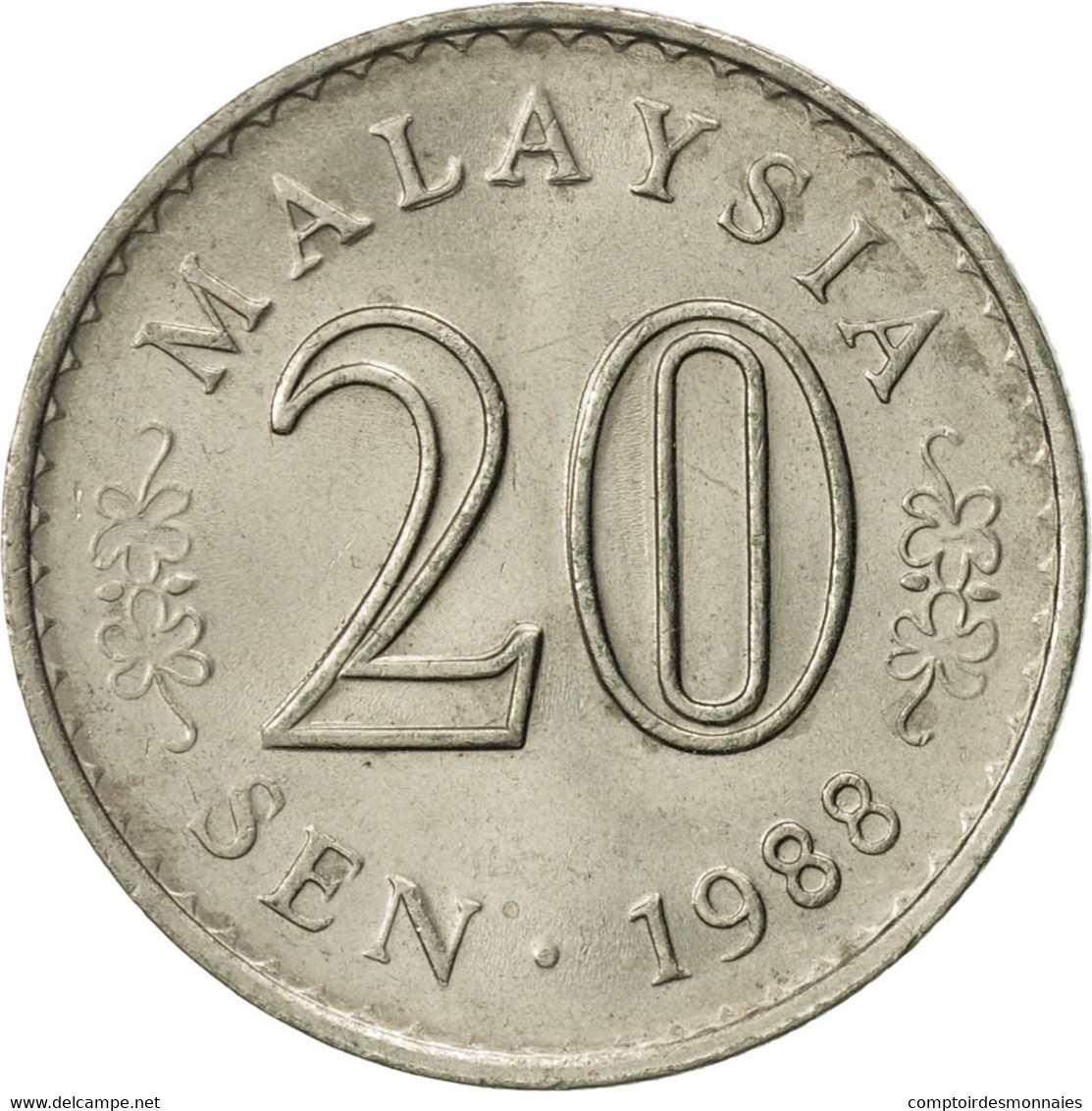 Monnaie, Malaysie, 20 Sen, 1988, Franklin Mint, SUP, Copper-nickel, KM:4 - Malaysie