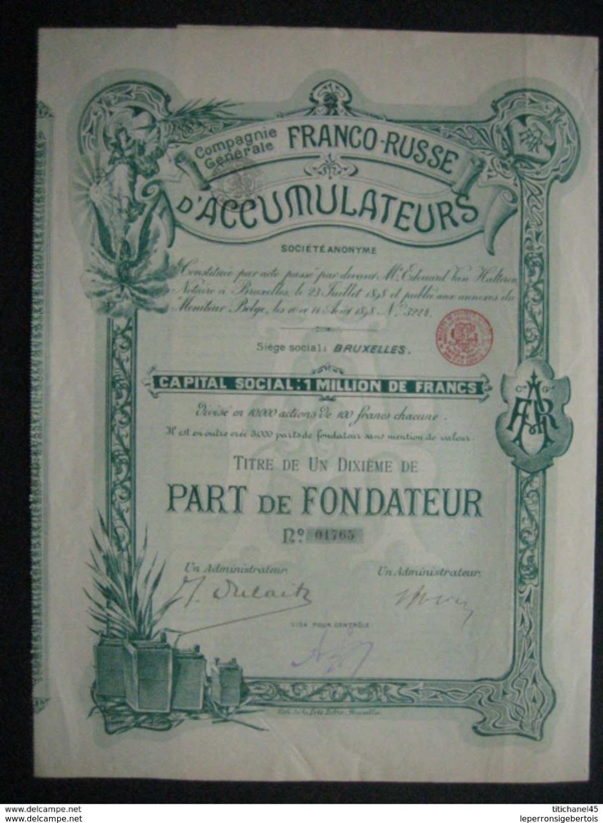 Ancienne Action - Compagnie Franco-Russe D' Accumulateurs - Titre De 1898 - - Industrie