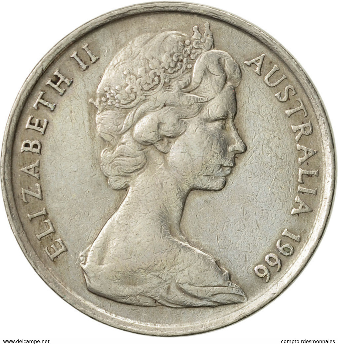 Monnaie, Australie, Elizabeth II, 10 Cents, 1966, TTB, Copper-nickel, KM:65 - 10 Cents