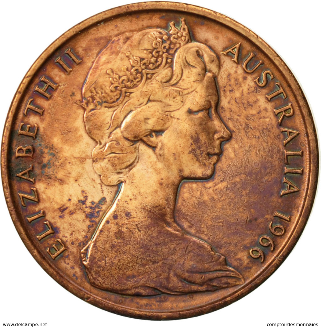 Monnaie, Australie, Elizabeth II, 2 Cents, 1966, TTB, Bronze, KM:63 - 2 Cents